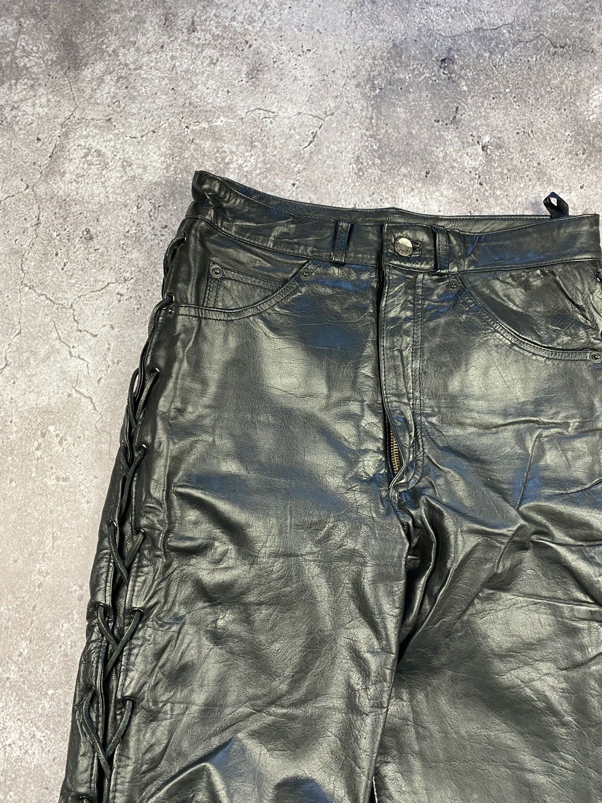 If Six Was Nine × Japanese Brand × Le Grande Bleu (L.G.B.) Vintage Leather Balenciaga style pants Japan style Avirex Size US 30 / EU 46 - 4 Thumbnail