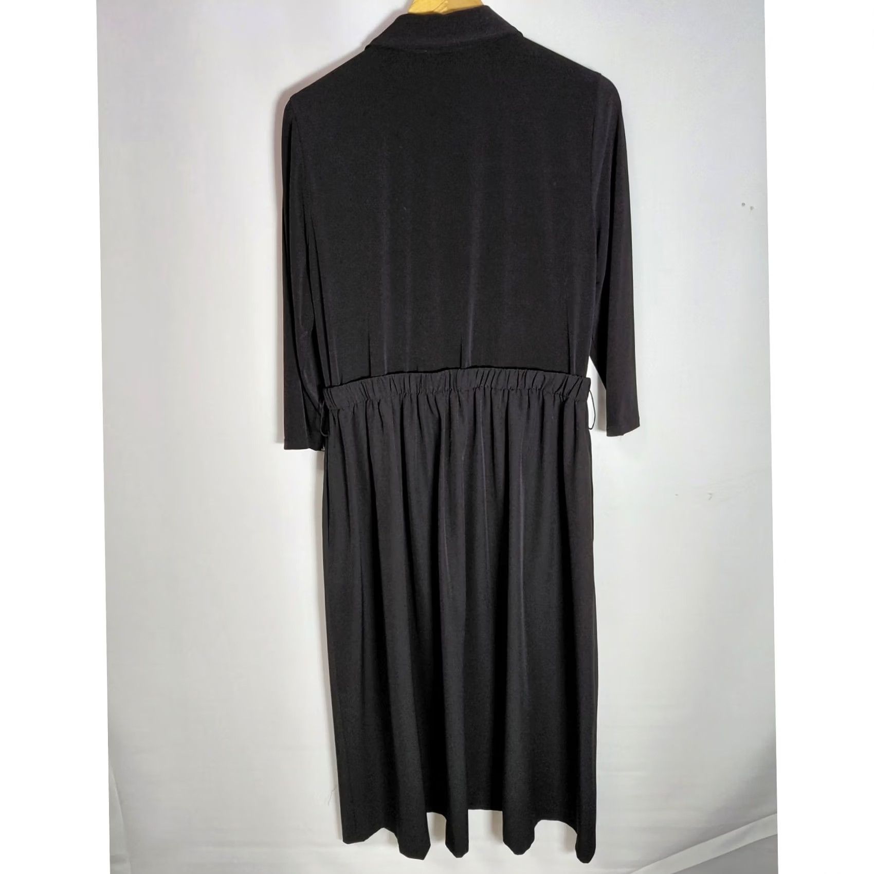 Calvin Klein Calvin Klein Black Collared Dress Solid 3/4 Sleeve Midi Size 14 Women Shirt Dress, Black, 14, Regular, CK Brand, … Size XL / US 12-14 / IT 48-50 - 2 Thumbnail