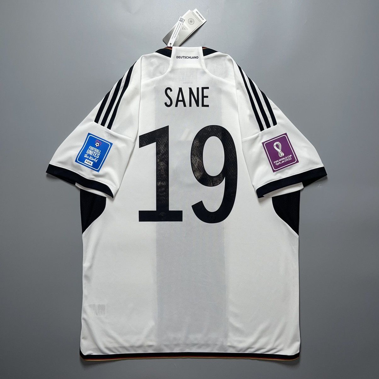 Adidas GERMANY ADIDAS 2022 WORLD CUP SOCCER HOME JERSEY #19 SANE Size US XL / EU 56 / 4 - 1 Thumbnail