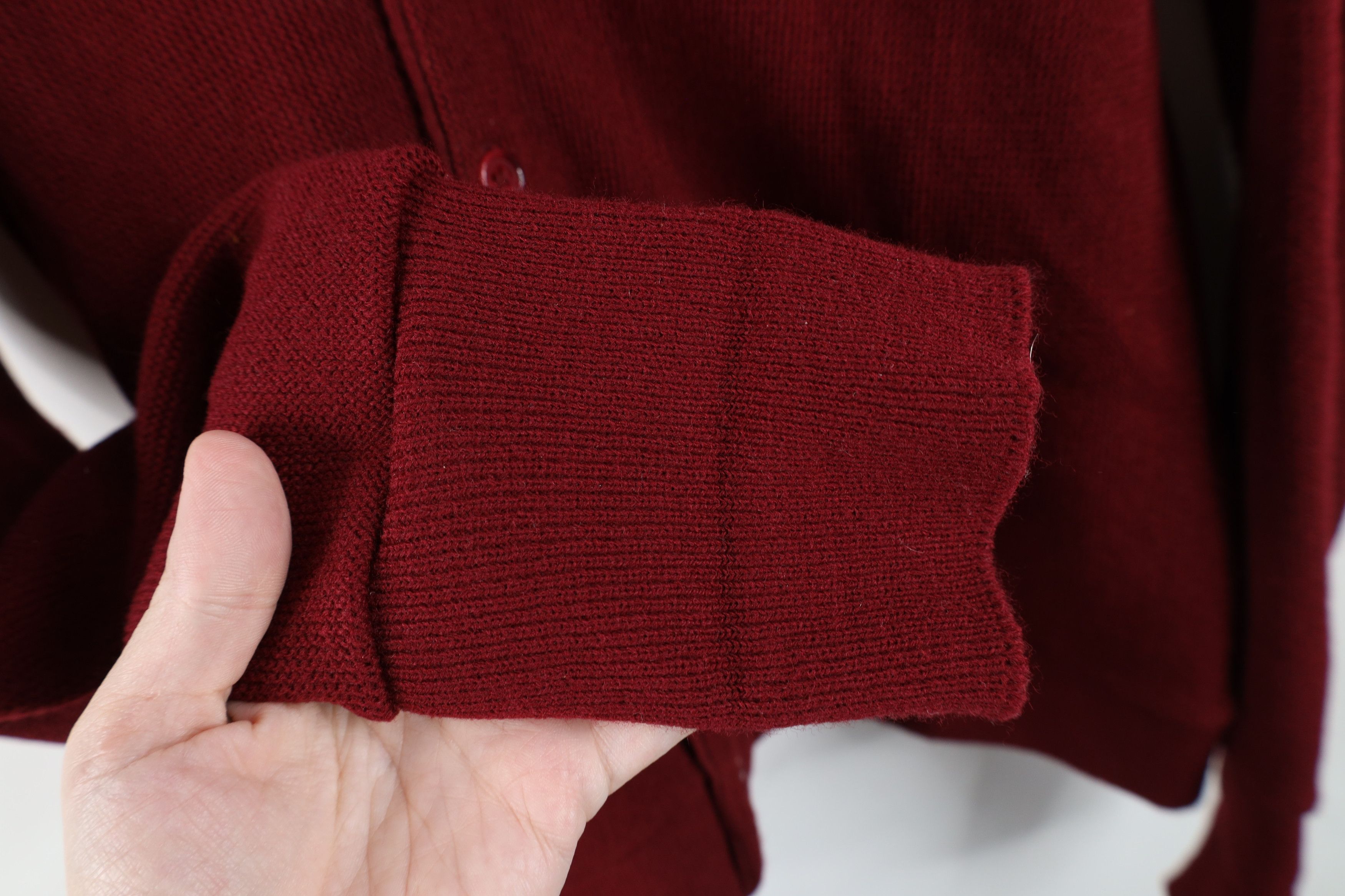 Vintage Vintage 90s Streetwear Blank Knit Cardigan Sweater Red USA Size US M / EU 48-50 / 2 - 7 Thumbnail