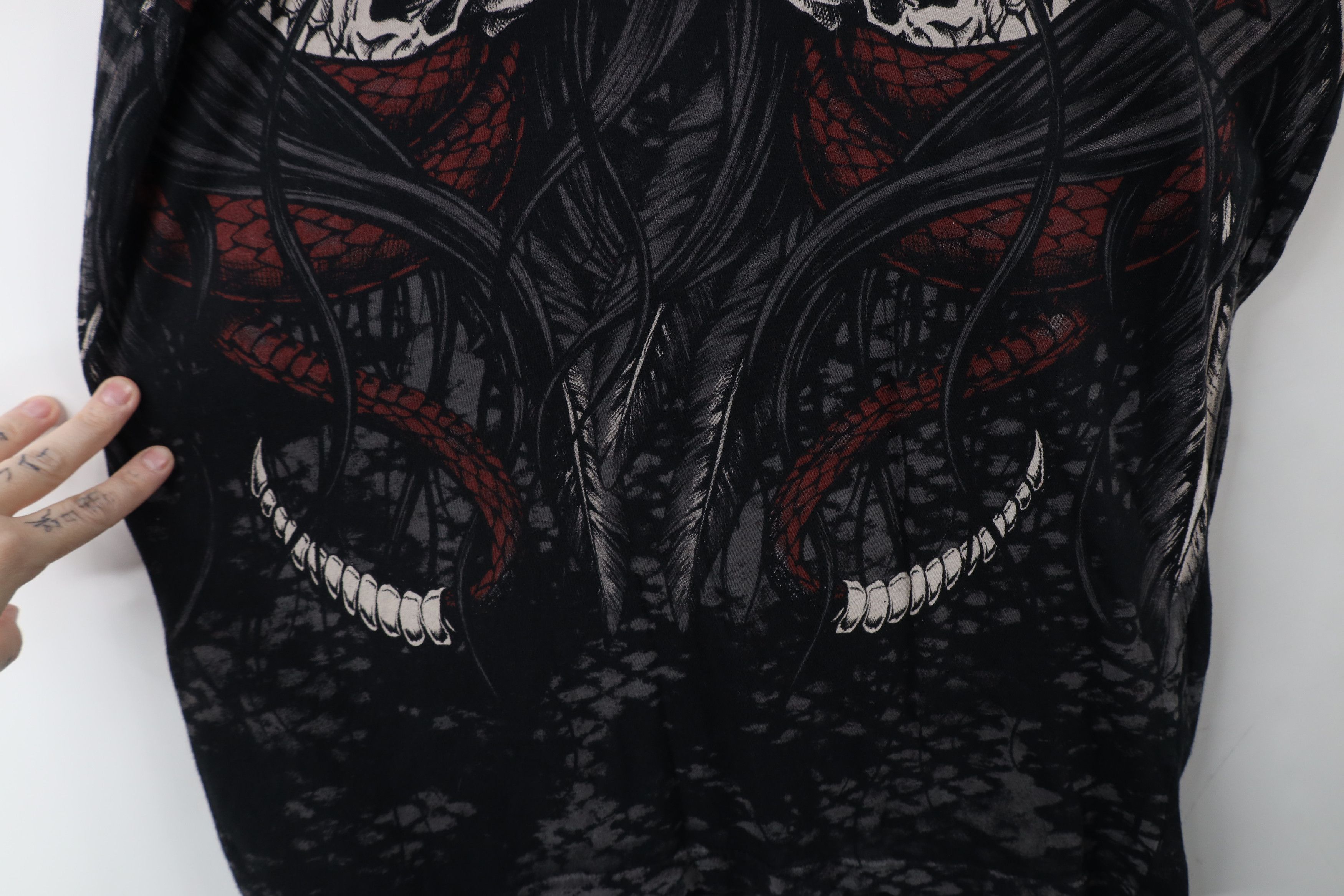 Affliction × Vintage Vintage Y2K Affliction Snake Skull All Over Print T-Shirt Size US L / EU 52-54 / 3 - 5 Thumbnail