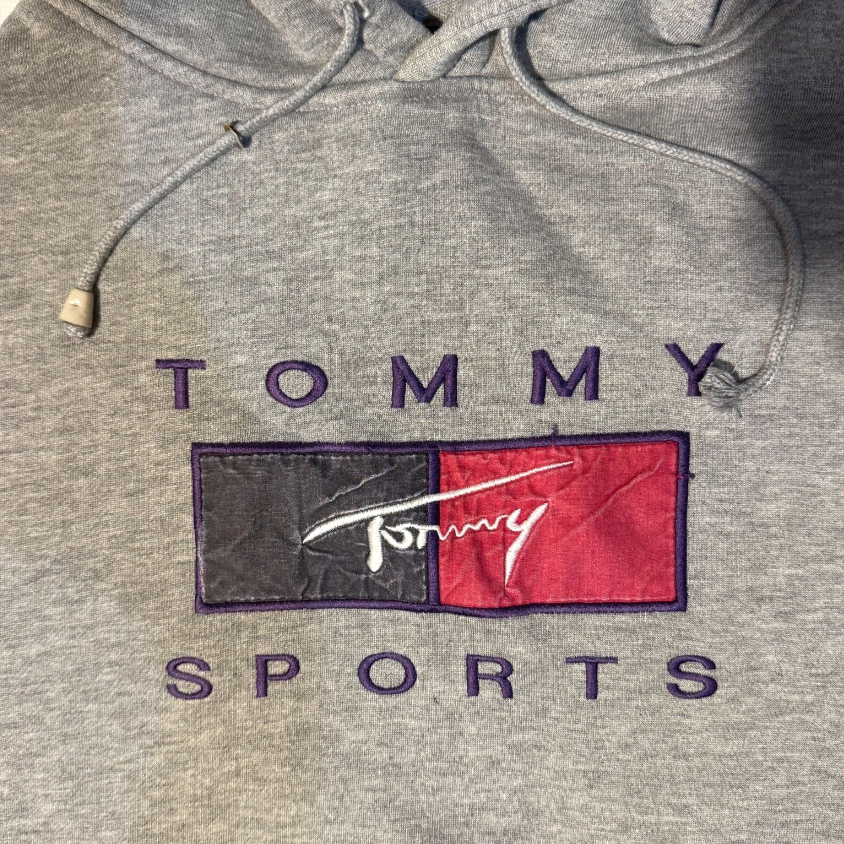 Tommy Hilfiger VINTAGE Tommy Hilfiger Hoodie Unisex Adults M Gray Oversized Hooded Pullover Size US M / EU 48-50 / 2 - 2 Thumbnail