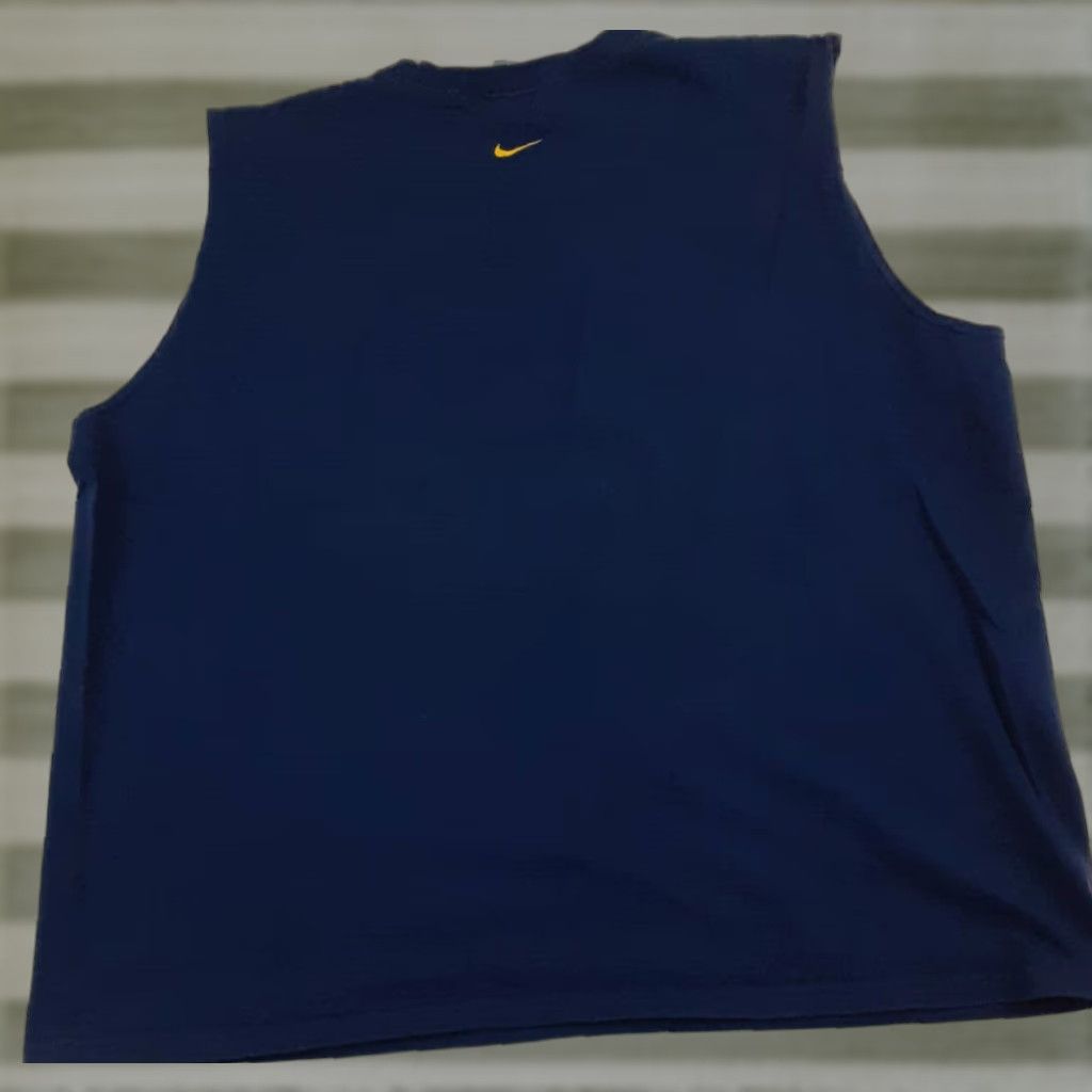 Nike VINTAGE Nike Tank Top 1990s Center Swoosh Navy 2XL Men Sleeveless T-Shirt Blue 90s Sports Size US XXL / EU 58 / 5 - 1 Thumbnail