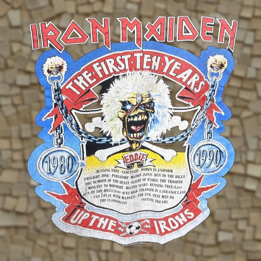 Vintage VINTAGE Iron Maiden 1990s T Shirt Men Large Rock Band 90s Graphic Print Size US L / EU 52-54 / 3 - 1 Thumbnail