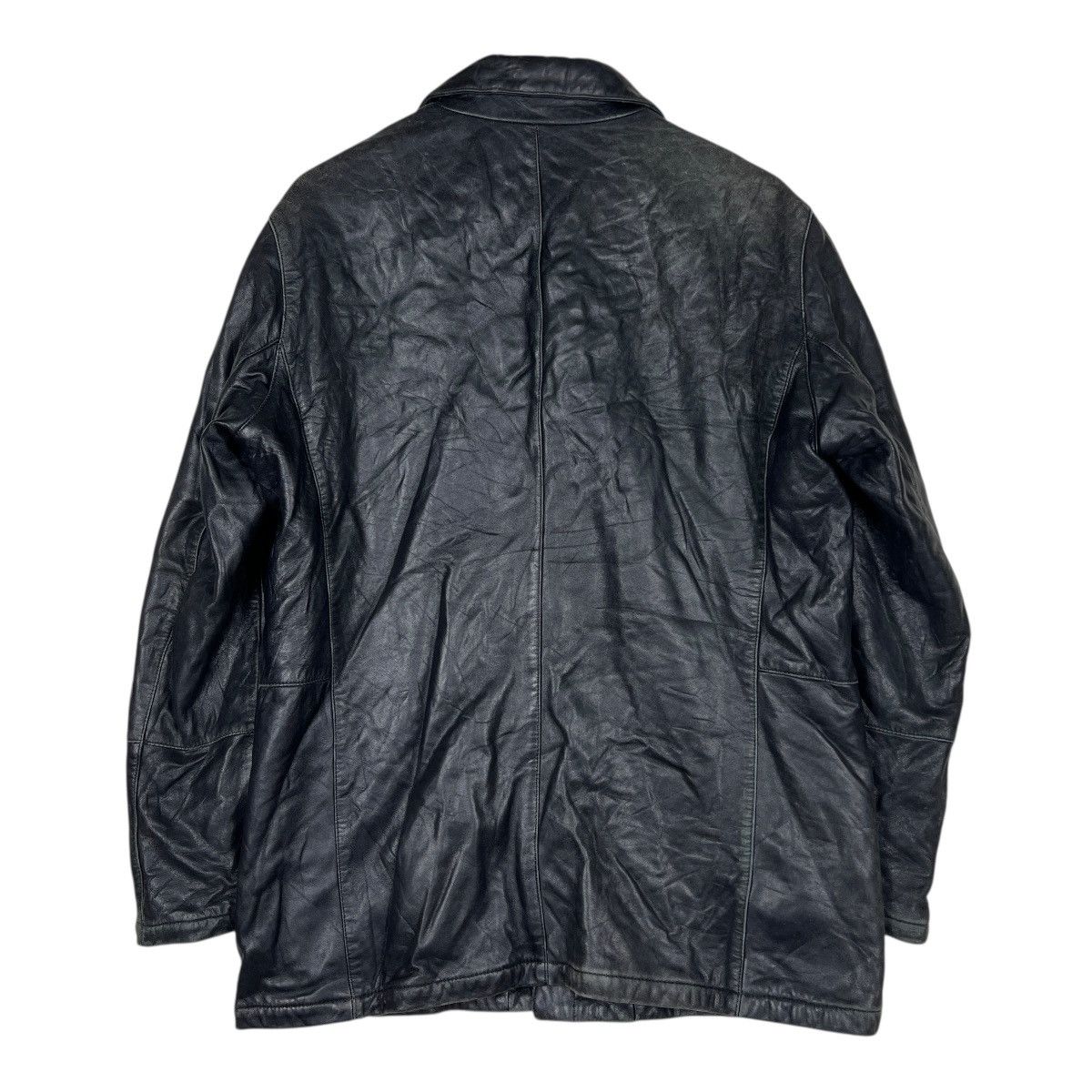 Giorgio Armani Vintage Giorgio Armani Leather Snap Button Jacket Size US L / EU 52-54 / 3 - 8 Thumbnail