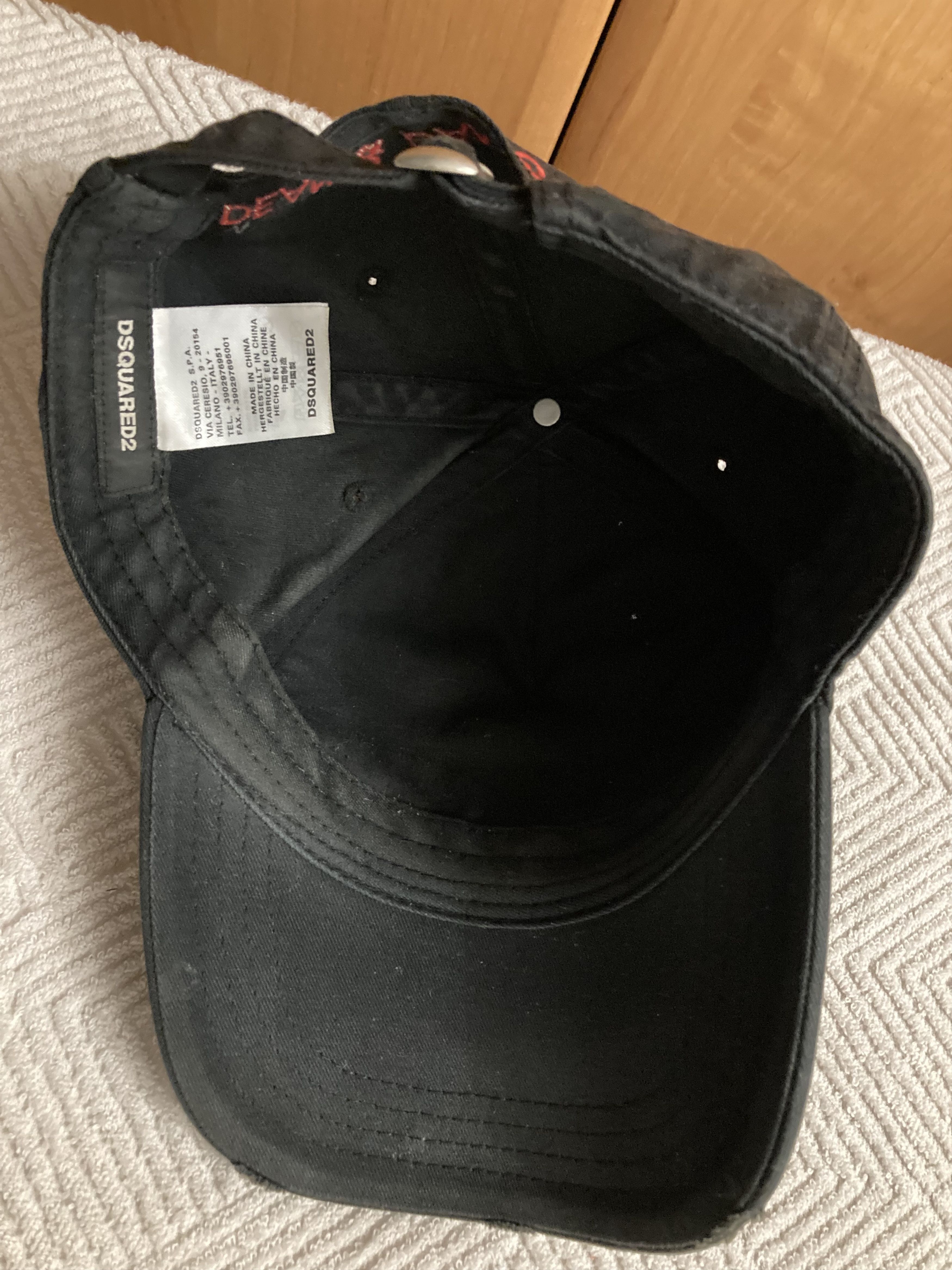 Dsquared2 Dsquared2 DSQ Twins Destroyed Cap Distressed Faded Black Size ONE SIZE - 7 Thumbnail