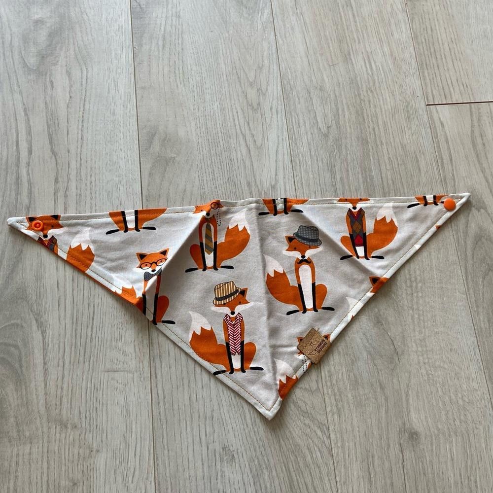 Designer Ryderdie Designs Grey Fox Dog Bandana Size ONE SIZE - 1 Thumbnail