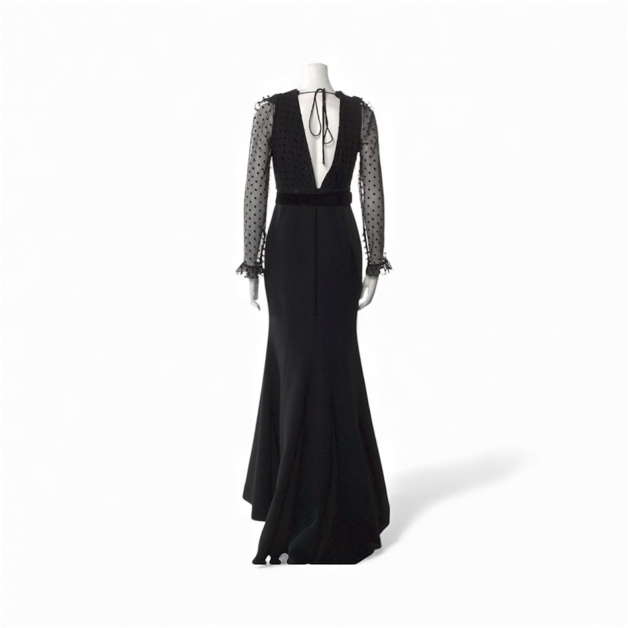 Other REBECCA VALLANCE Tiffany Belted Tulle Mermaid Gown Plunge Size XS / US 0-2 / IT 36-38 - 11 Thumbnail