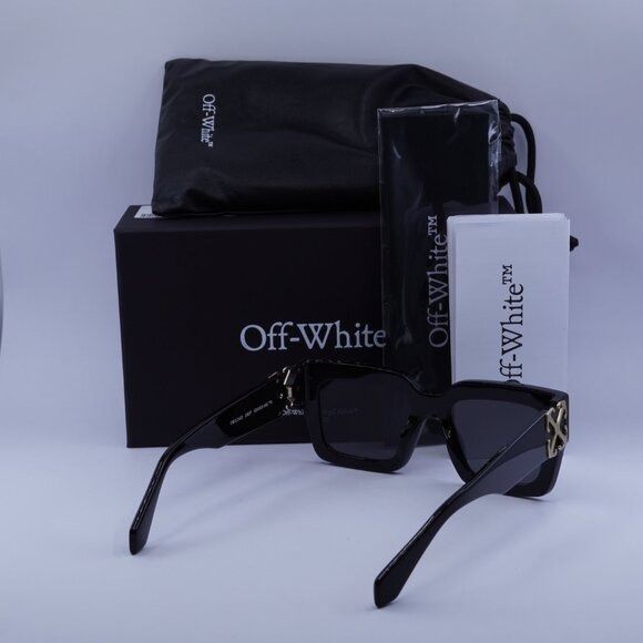 Off-White Off-White OERI14D MYSTIC 1007 Sunglasses Black Square Frame Size ONE SIZE - 9 Thumbnail