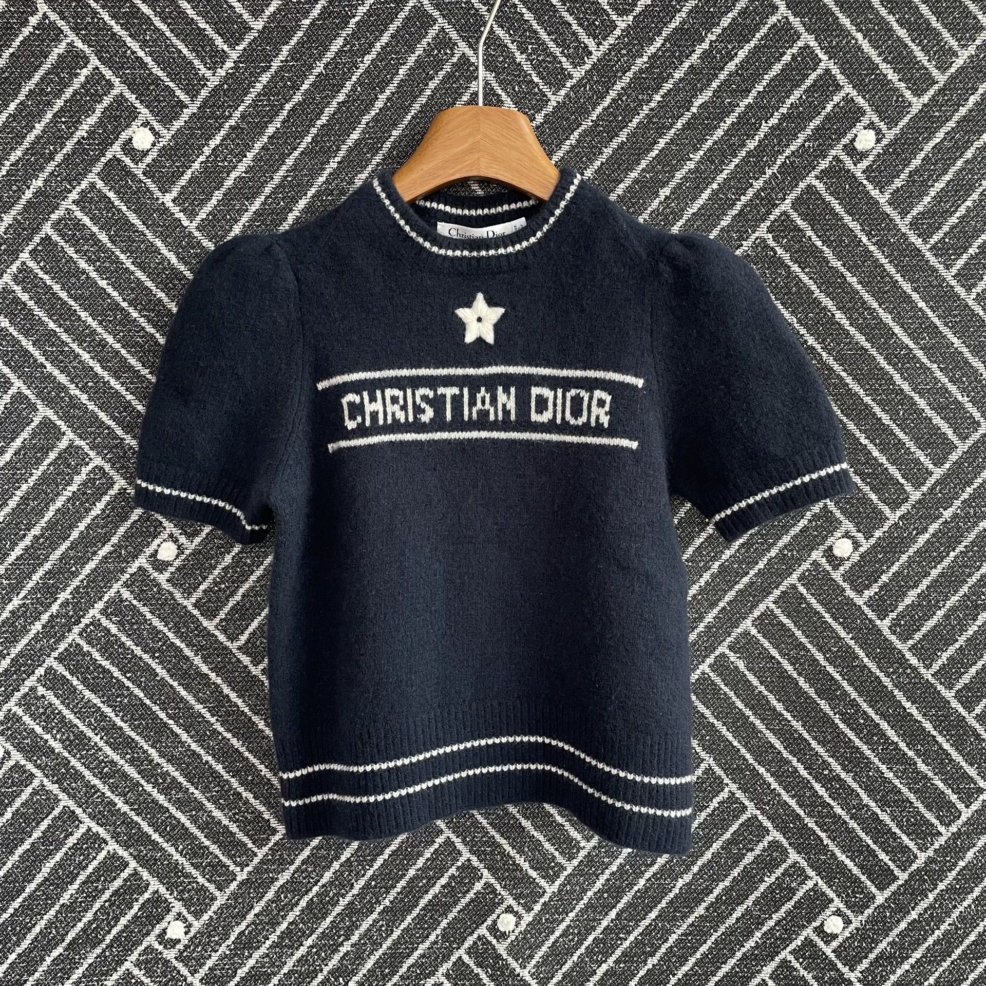 Dior DIOR SS22 Star Int Knit Crew Sl Cashmere Wmns Blue 42 99N Size M / US 6-8 / IT 42-44 - 1 Thumbnail