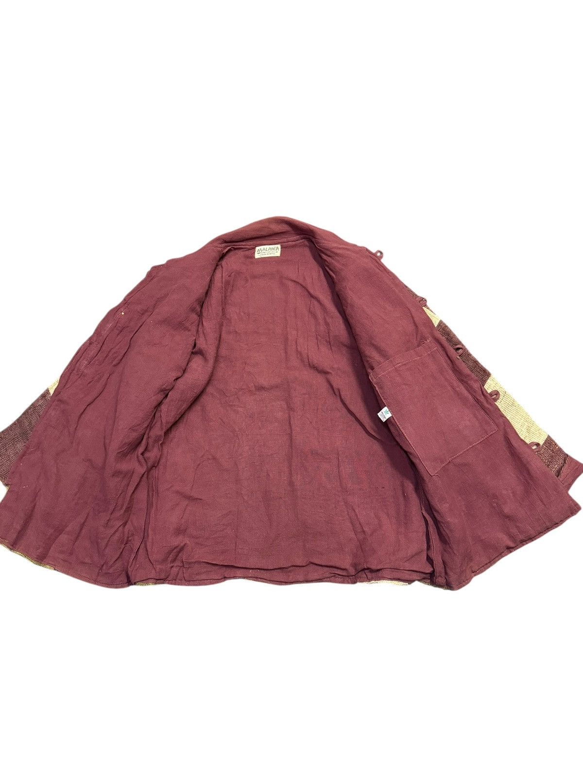 Vintage Vintage Malaika Original Hemp Patchwork Jacket Mandarin Size US L / EU 52-54 / 3 - 4 Thumbnail