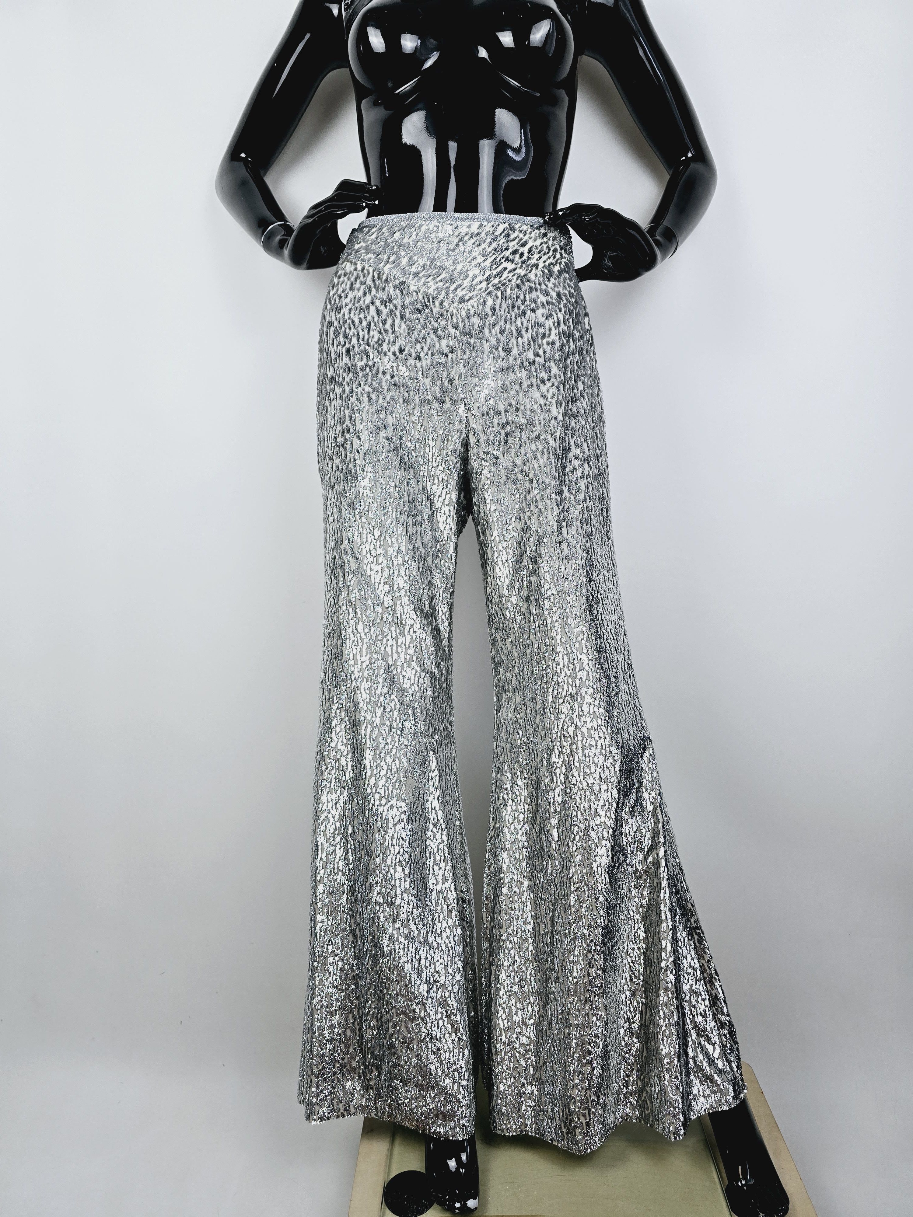 forte_forte Forte Forte "Riflessi" Metallic Wide-Leg Pants Size 26" / US 2 / IT 38 - 1 Thumbnail
