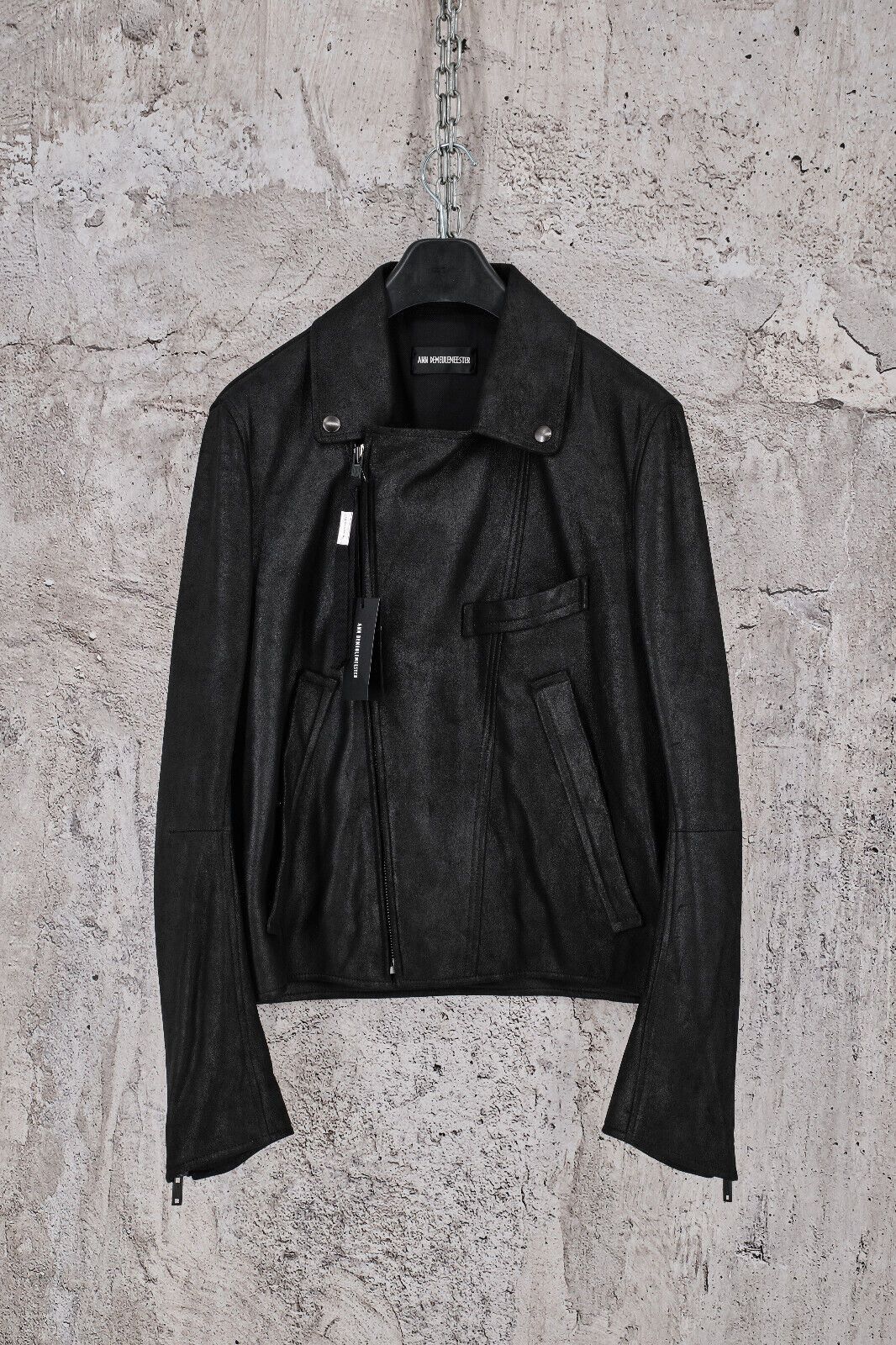 Ann Demeulemeester NWT ANN DEMEULEMEESTER BLACK LEATHER THEO BIKER JACKET, M Size US M / EU 48-50 / 2 - 6 Thumbnail