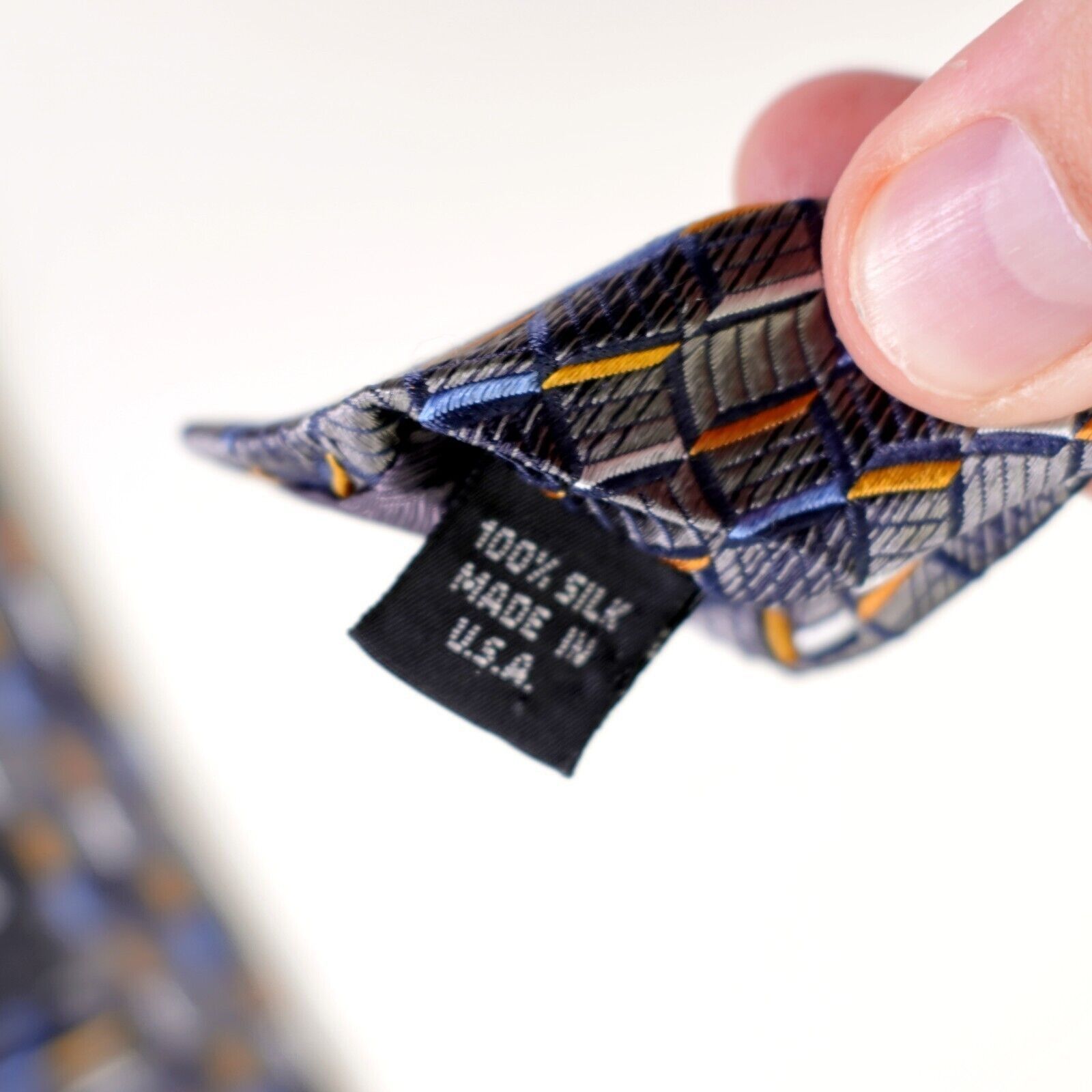 Carlo Palazzi Carlo Palazzi Couture Woven Gray Blue Orange Geometric Wide Size ONE SIZE - 4 Thumbnail