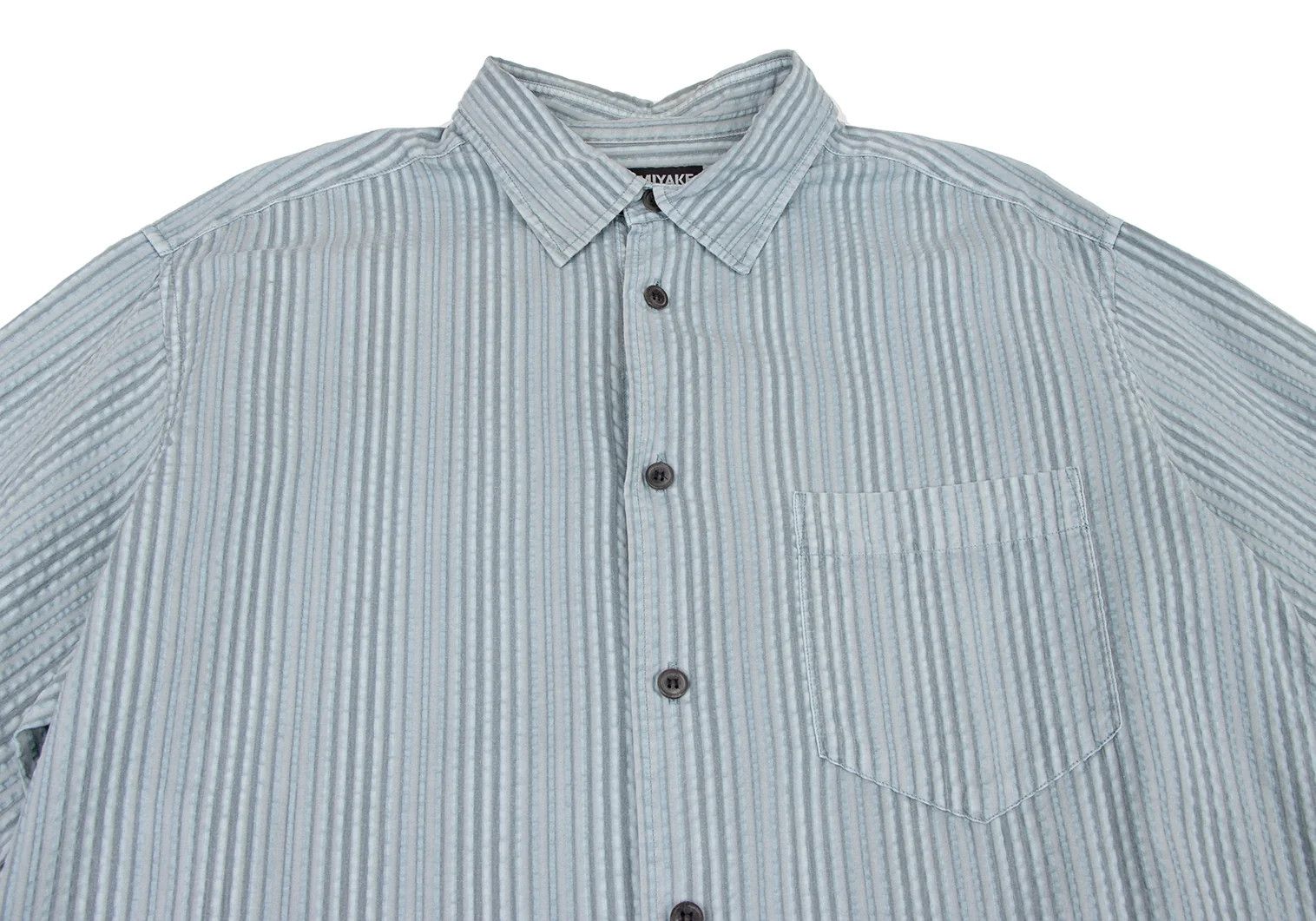 Issey Miyake Striped Print Shirt in Light Blue Gray Size US XS / EU 42 / 0 - 2 Thumbnail