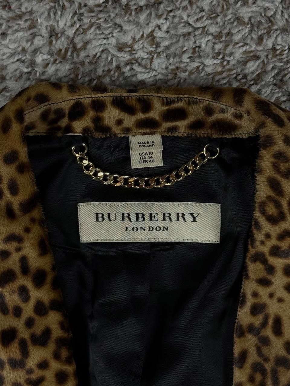 Burberry Burberry London Leopard Pony Hair Shawl Collar Wool Blazer Size L / US 10 / IT 46 - 9 Thumbnail