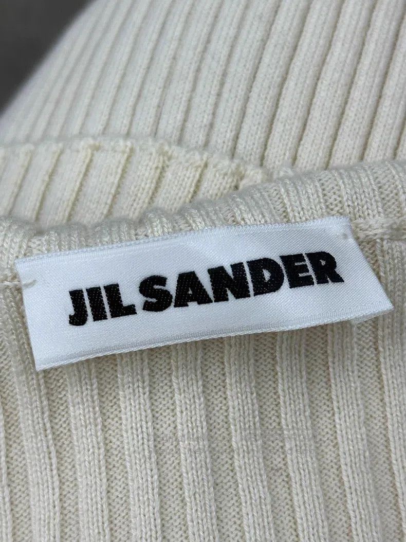 Jil Sander Jil Sander size 34 Knit zip jacket with lapel and navy coll Size S / US 4 / IT 40 - 4 Thumbnail