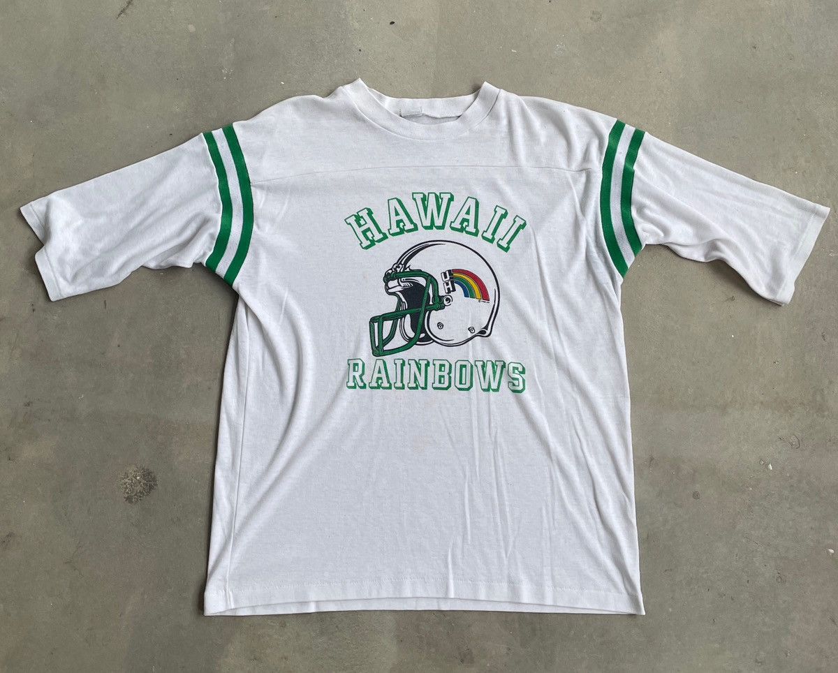Vintage VINTAGE 80s HAWAII RAINBOWS FOOTBALL TEE Size US M / EU 48-50 / 2 - 1 Thumbnail