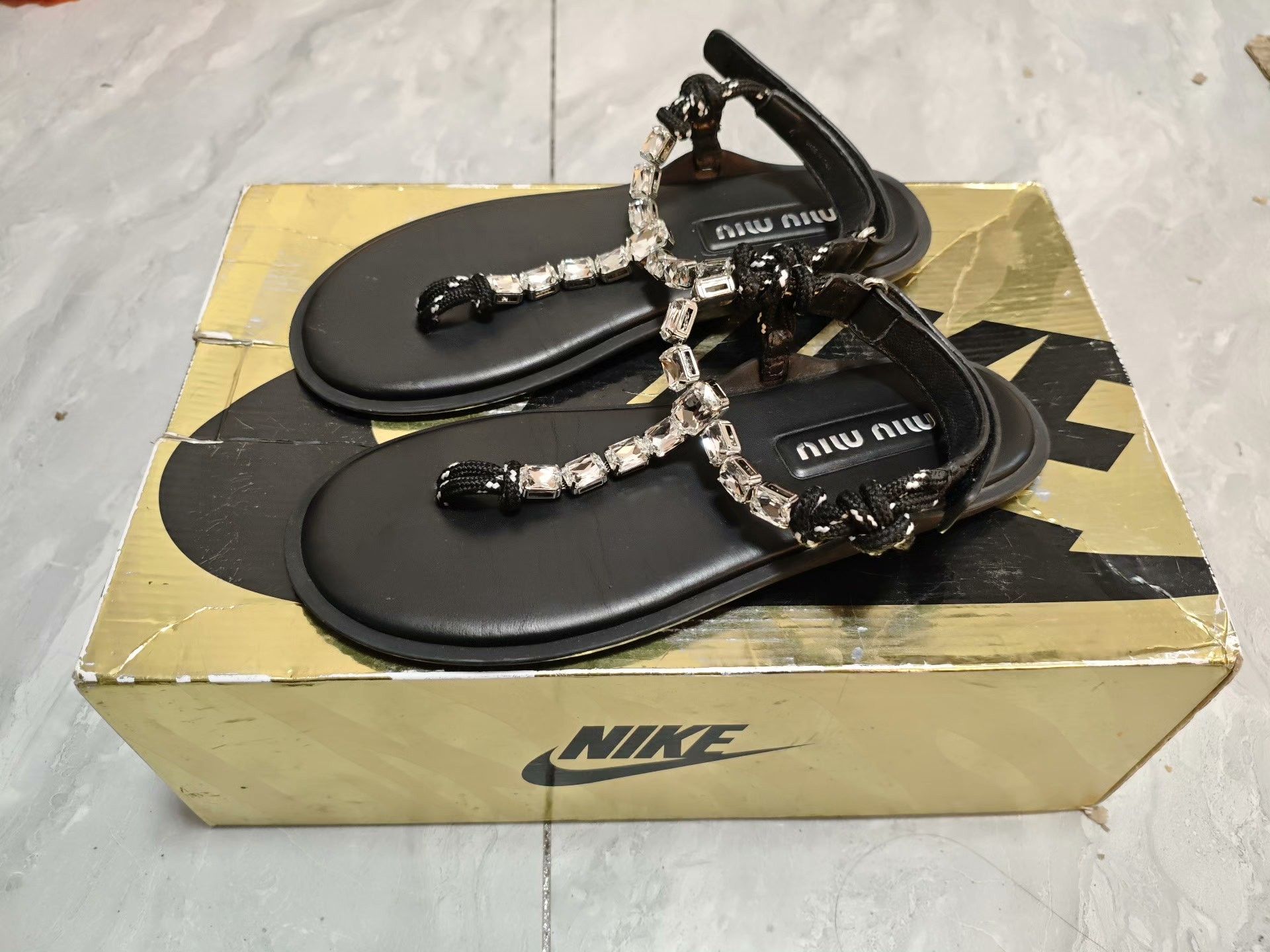 Miu Miu Miu Miu Black Sandals us_10 Women Size US 10 / IT 40 - 1 Thumbnail