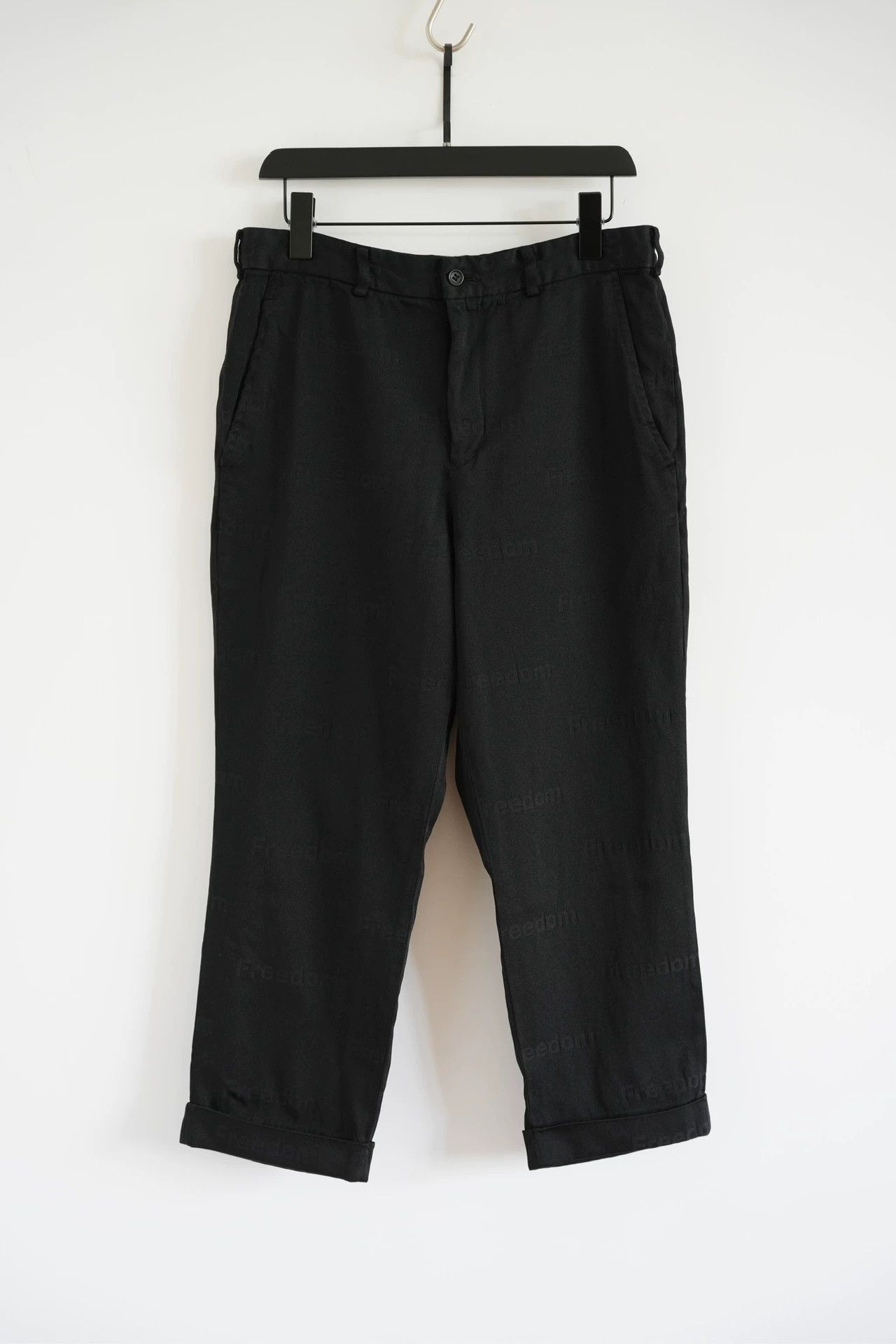 Comme des Garcons CDG Black 19AW Freedom Slogan Straight Leg Pants Size US 34 / EU 50 - 1 Thumbnail