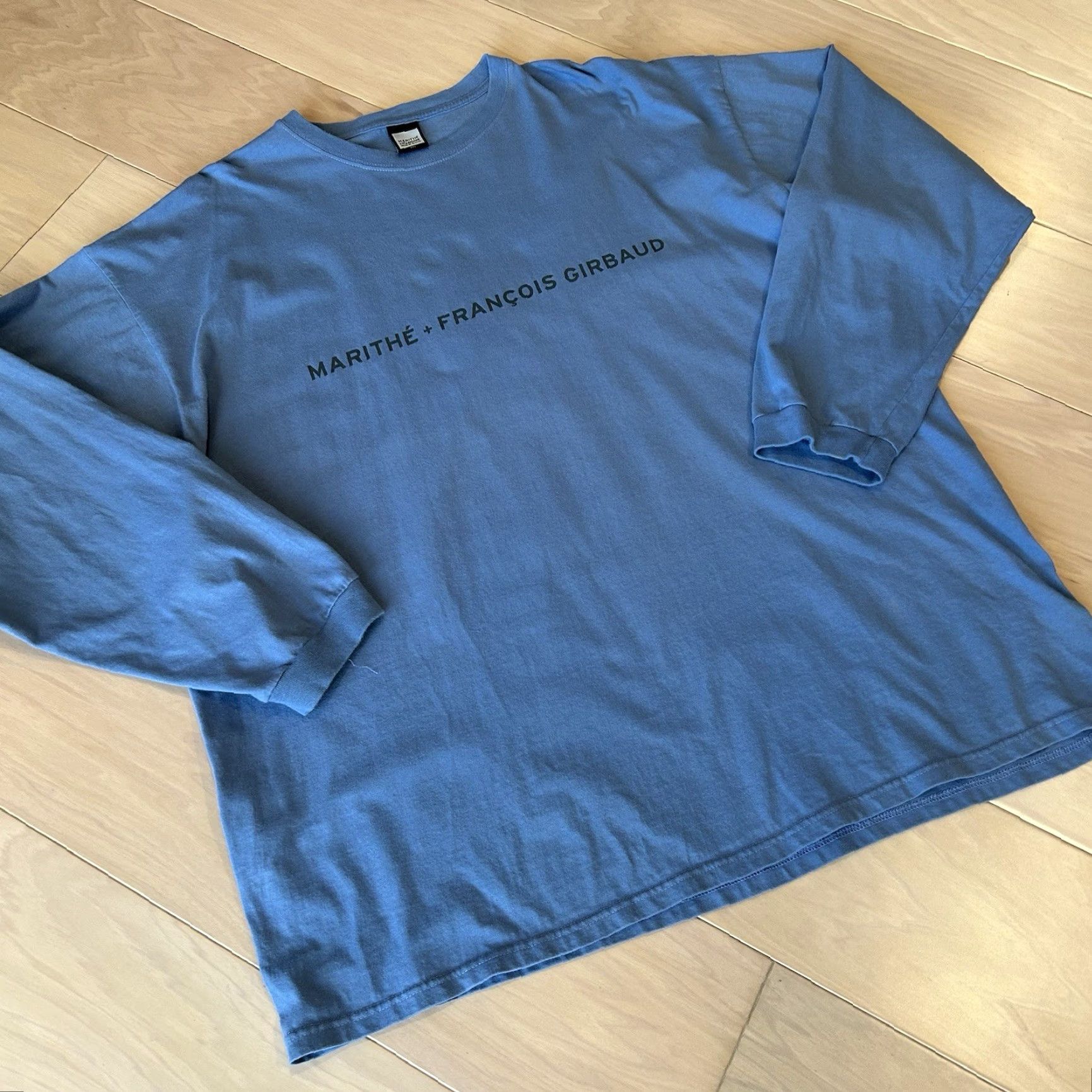 Vintage VINTAGE Marithé + François Girbaud Tee Long-Sleeve Men’s 2XL Blue Logo T-Shirt 90s Hip Hop Designer Mens Classic Vintage Graphic Print Tee Size US XXL / EU 58 / 5 - 2 Thumbnail