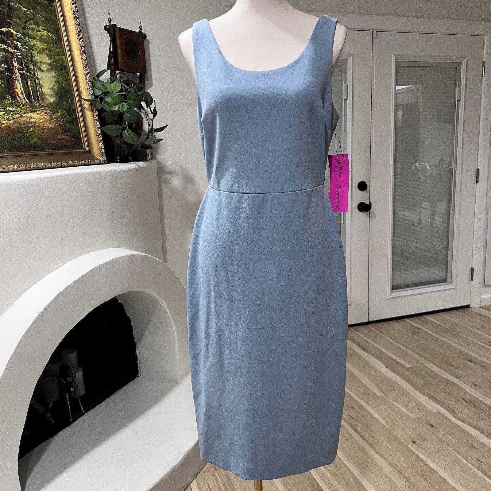 Betsey Johnson NWT Betsey Johnson (8) Scoop Sleeveless Crepe Blue Dress Size M / US 6-8 / IT 42-44 - 1 Thumbnail