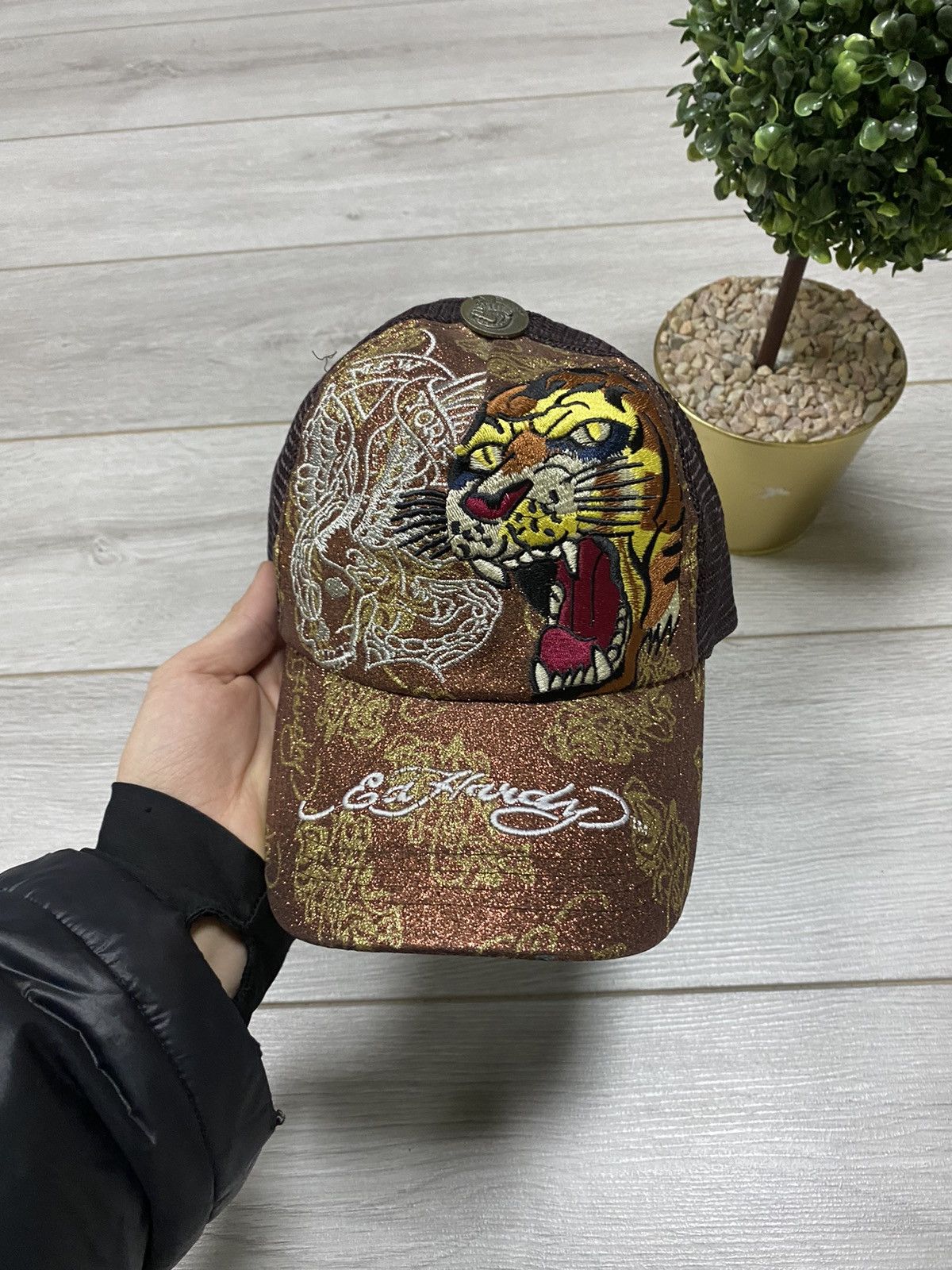 Ed Hardy Ed Hardy Tiger 🐯 mesh trucker cap over print Size ONE SIZE - 1 Thumbnail