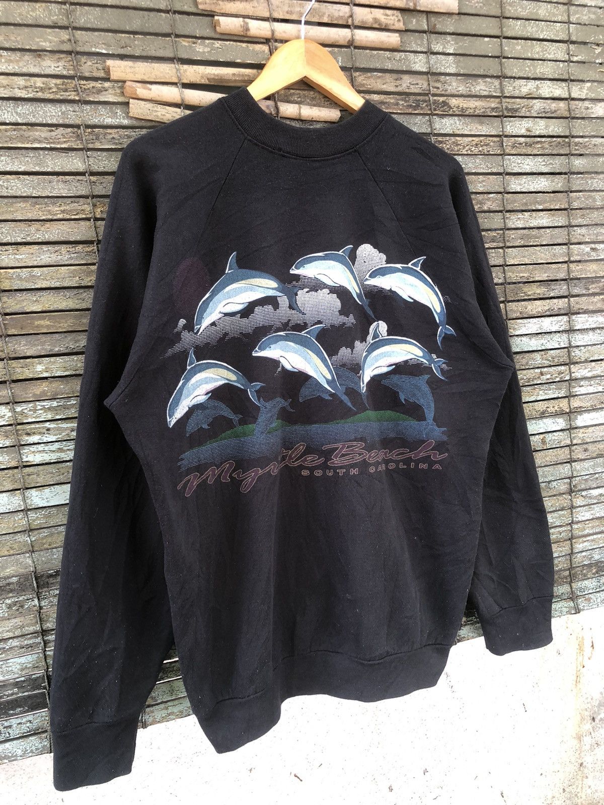 Japanese Brand × Vintage 💥Vintage 90s💥Myrtle Beach Dolphins Mirror Printed Sweatshirt Size US XL / EU 56 / 4 - 8 Thumbnail