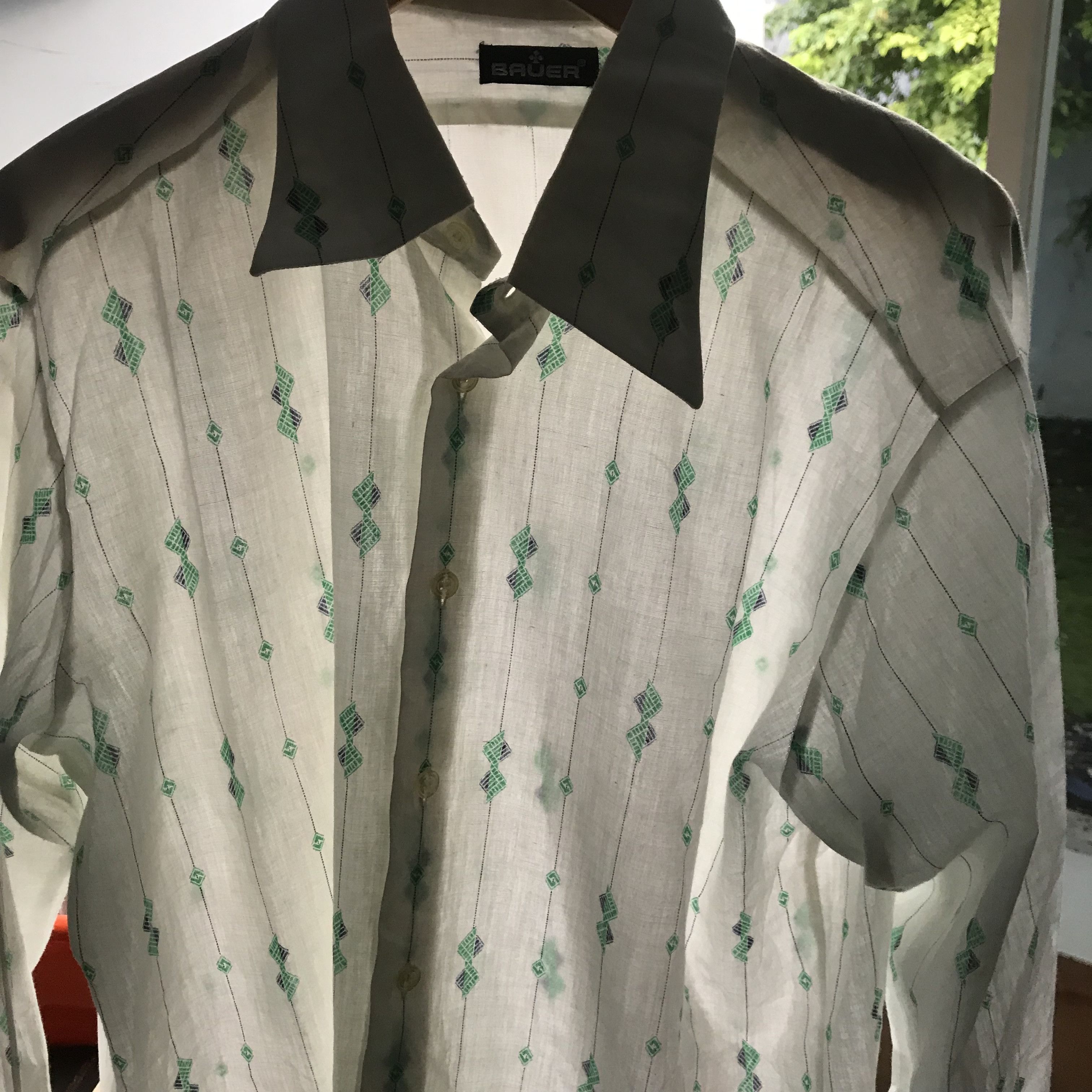 Vintage Vintage Classic Germany 70s Shirt Bauer Dandy shirt sheer Size US M / EU 48-50 / 2 - 2 Thumbnail