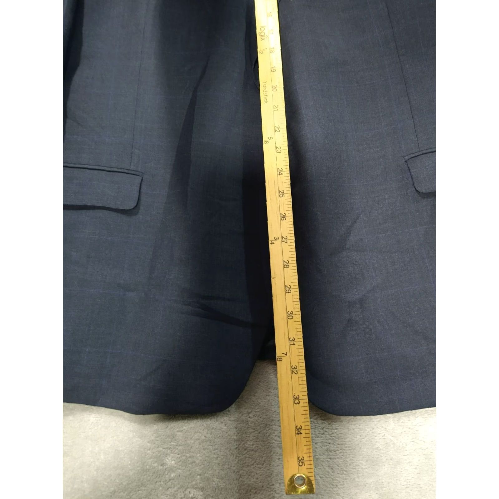Ralph Lauren VINTAGE? No — Actually: Ralph Lauren Blazer Mens 50R Charcoal Gray Windowpane Two Button Wool Sport Coat Size 50R - 4 Thumbnail