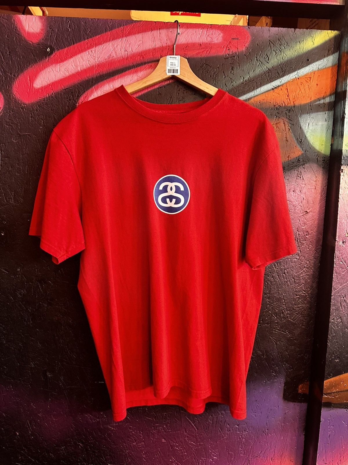Stussy Stussy SS Link logo T red Size US L / EU 52-54 / 3 - 1 Thumbnail