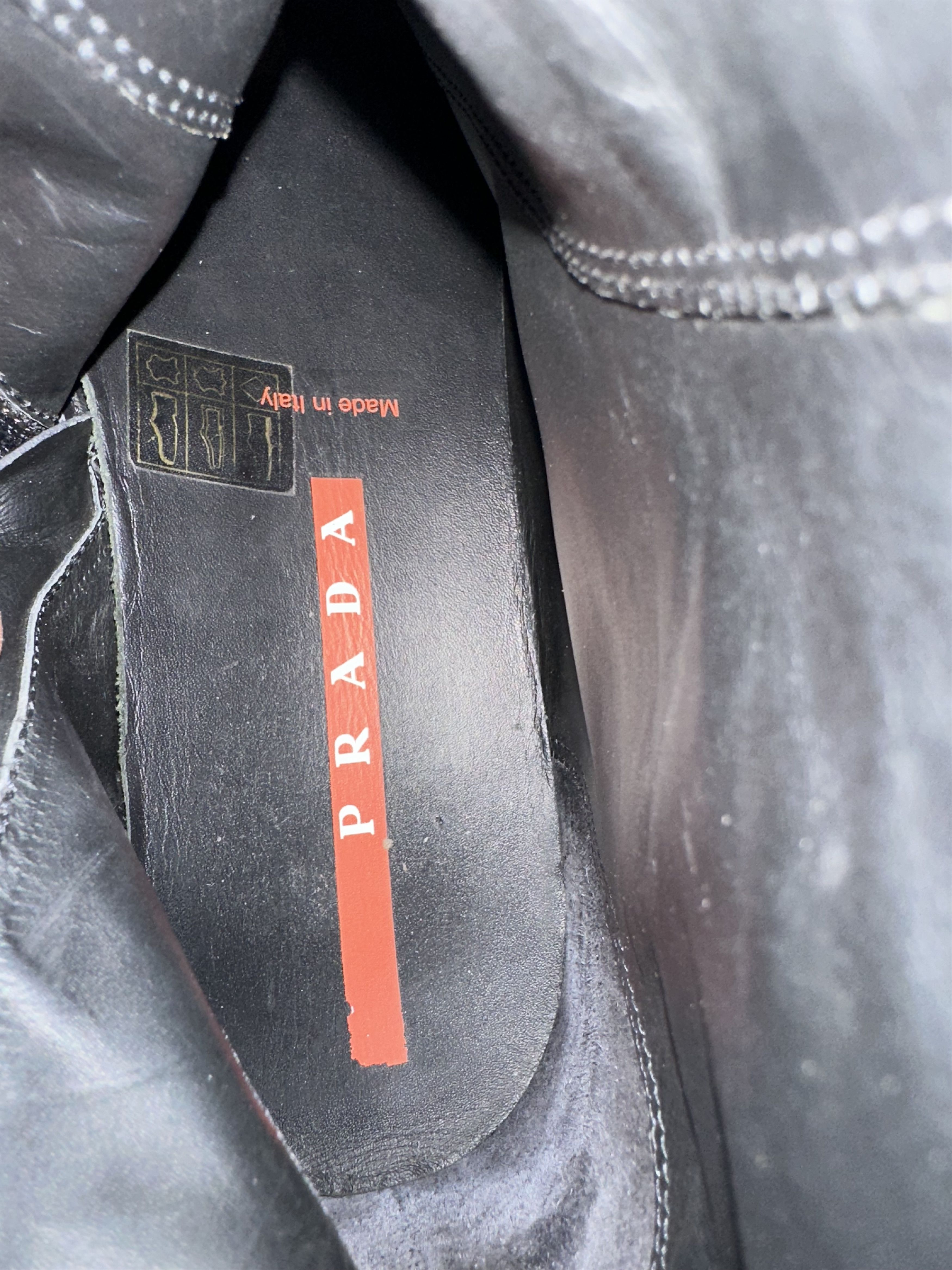 Miu Miu × Prada × Vintage Vintage PRADA Women's Leather Linea Rossa Boots Size 39.5 EU Size US 9.5 / IT 39.5 - 7 Thumbnail