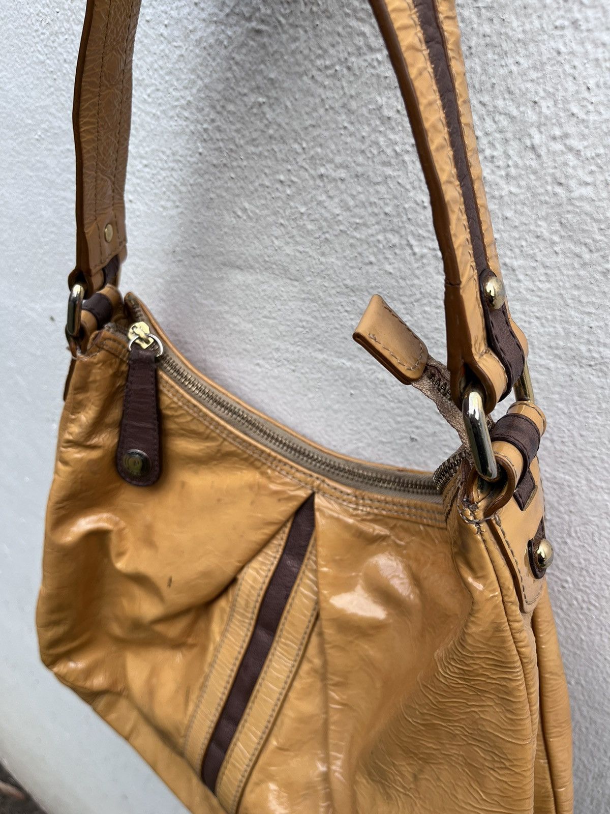 Vintage MUSTARD HOBO LEATHER BAG “PERLINA NEW YORK” Size ONE SIZE - 3 Thumbnail
