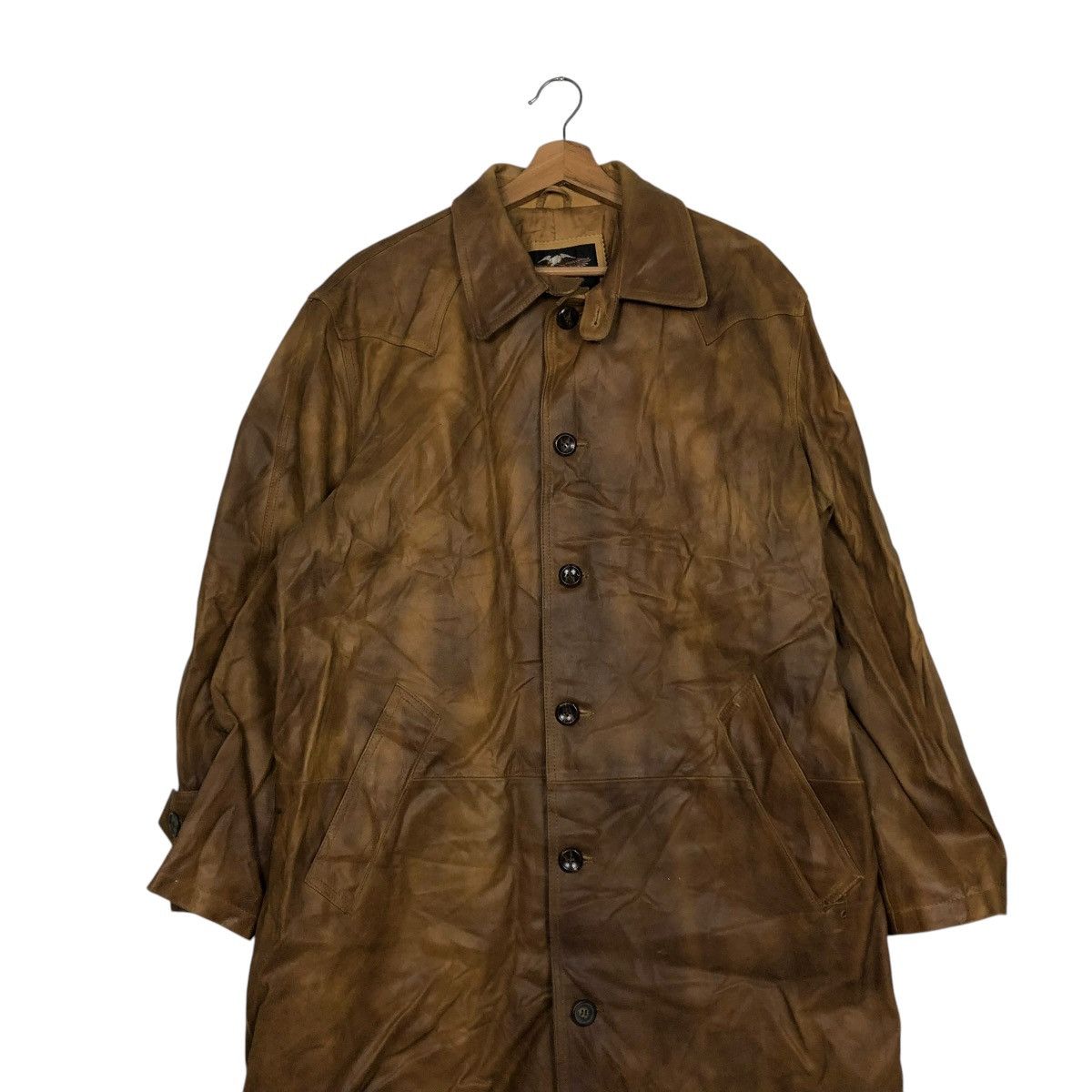 Harley Davidson 🔥VINTAGE GENUINE LEATHER LONG JACKET HARLEY DAVIDSON BIKER Size US M / EU 48-50 / 2 - 4 Thumbnail