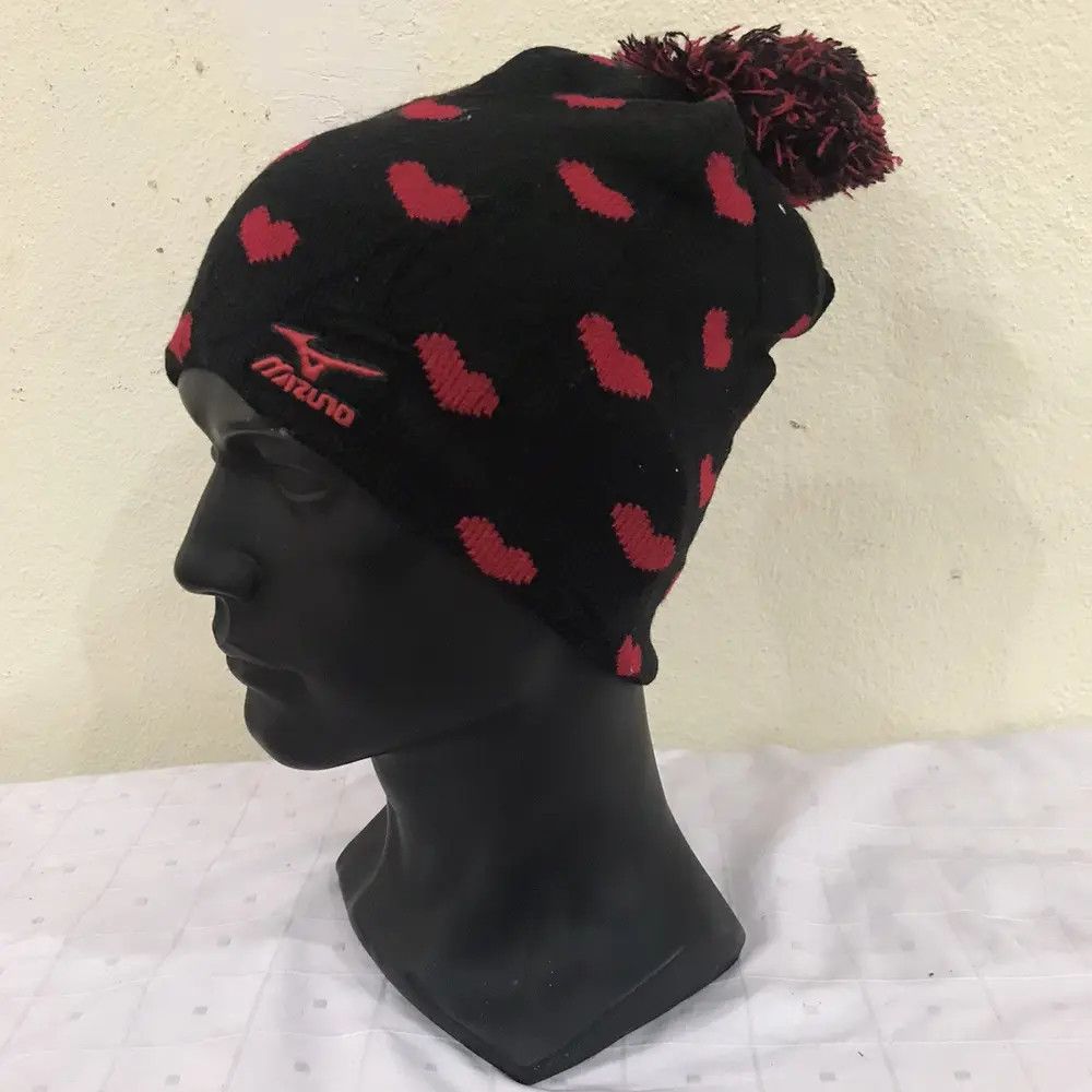 Mizuno × Vintage Mizuno Overprint Love Bobble Beanie Hat Size ONE SIZE - 2 Thumbnail