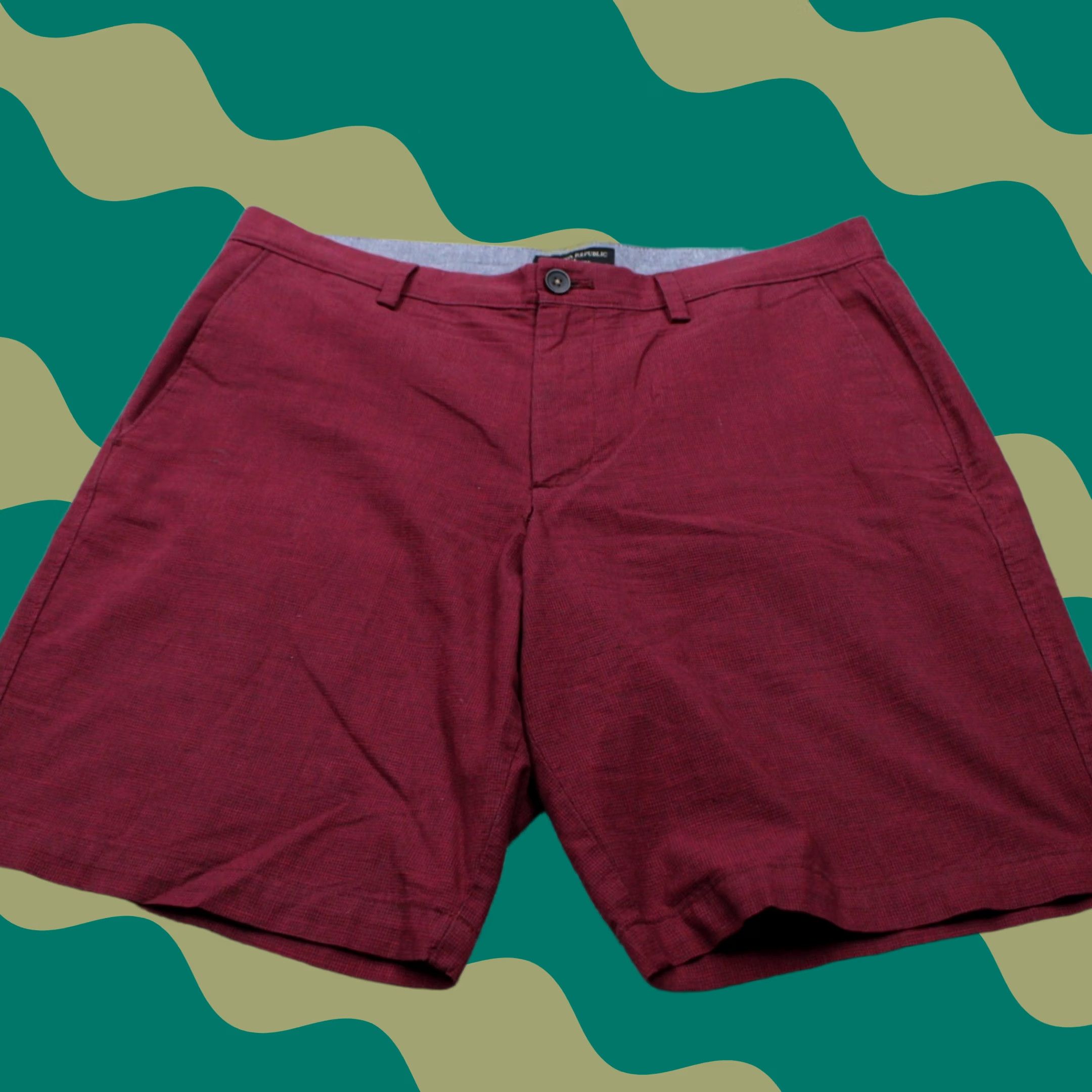 Banana Republic Banana Republic Aiden Short Shorts Mens 35 Red/Black Cotton Chino w/ 9" inseam Shirt Mens 35 Red/Black Cotton Chino w/ 9" inseam Size US 35 - 1 Thumbnail
