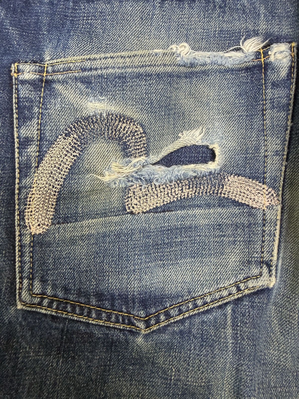 Evisu A29 Thrashed Evisu No 1 Special Distressed Mud Wash Size US 33 - 15 Thumbnail