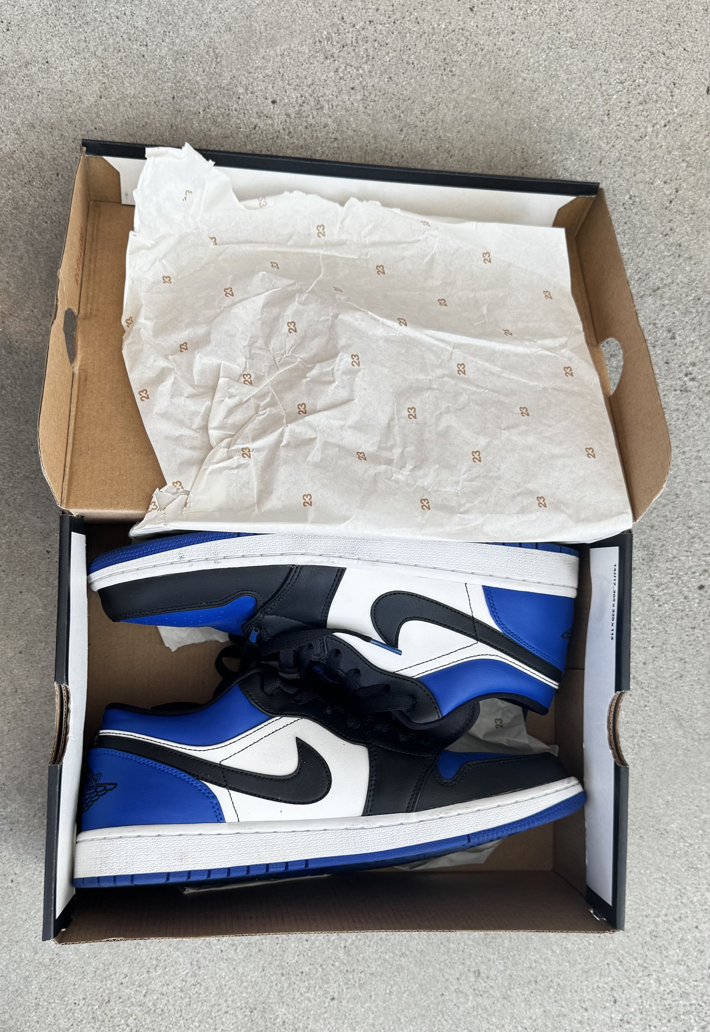 Nike Nike Air Jordan 1 Low Black Taxi Blue Size 10.5 w/ Box Size US 10.5 / EU 43-44 - 1 Thumbnail