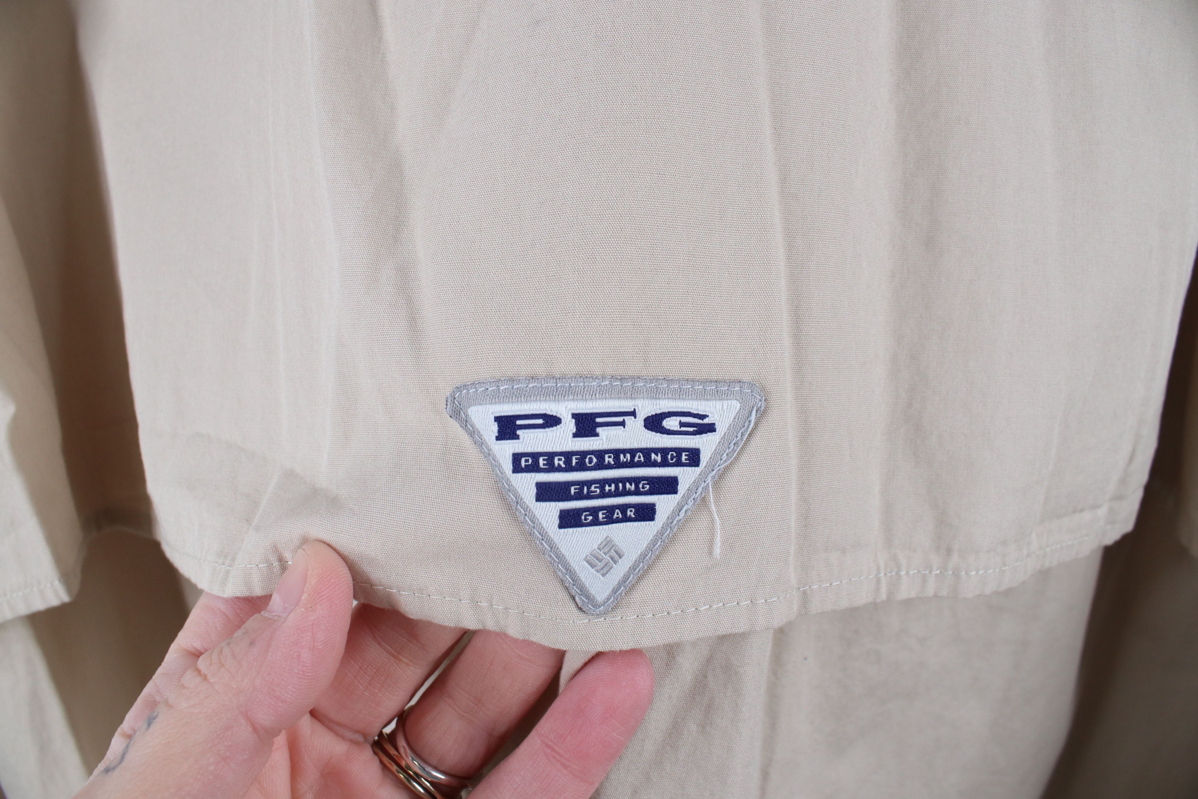 Columbia × Vintage Columbia PFG Performance Gear Button Shirt Beige Khaki Size US XL / EU 56 / 4 - 12 Thumbnail