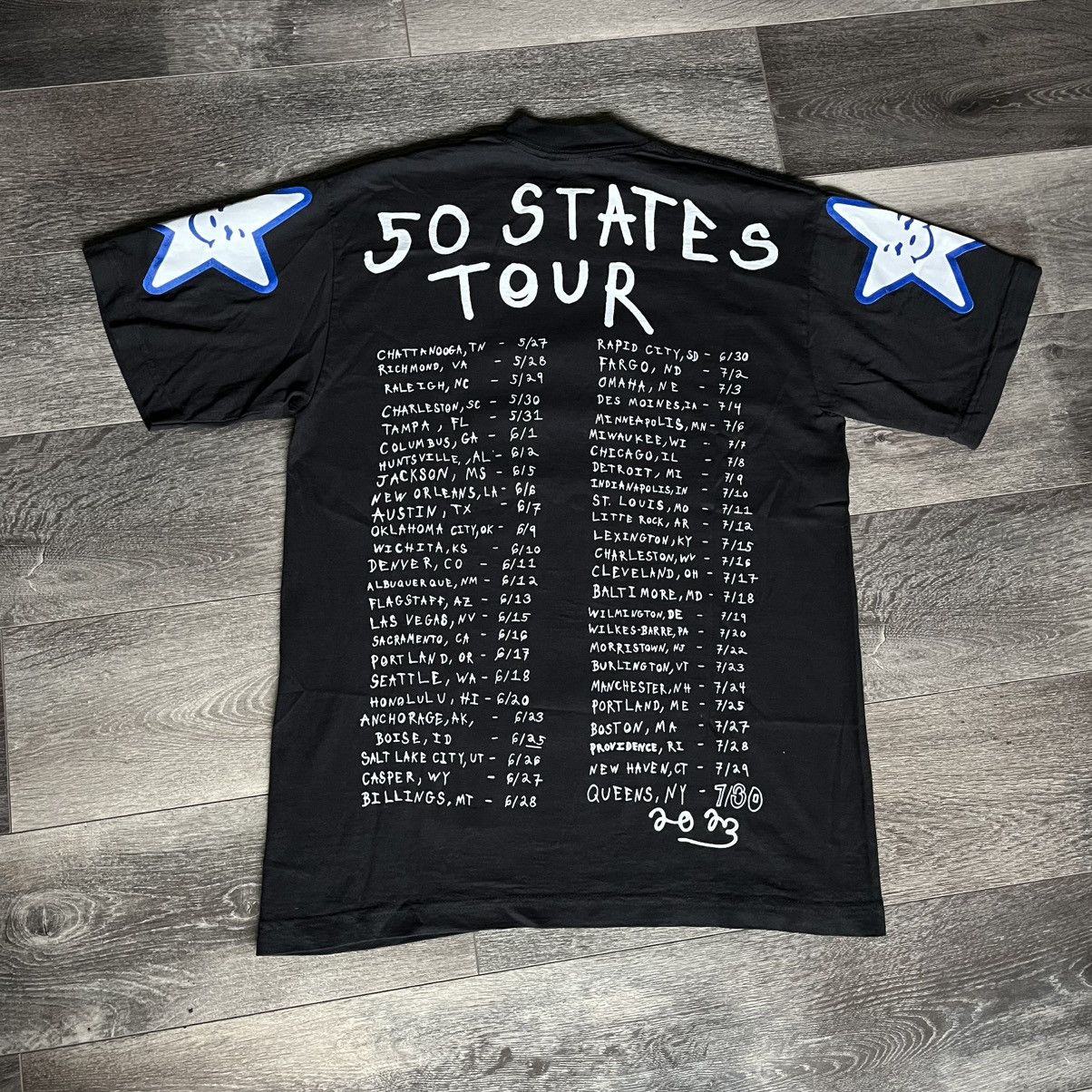 Asspizza 50 States Tour American Flag Graphic T Shirt Black