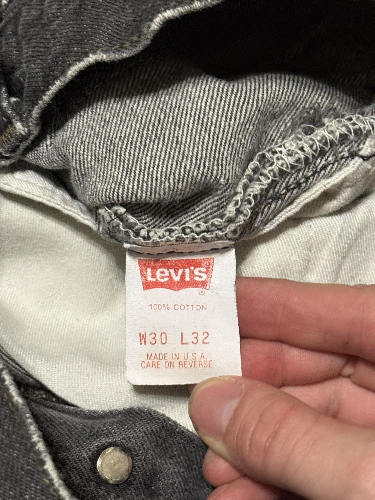 Levi's Vintage Clothing Vintage Levi’s 501 Button Fly Dark 90s 28x30 Black Jeans Size US 28 / EU 44 - 6 Thumbnail