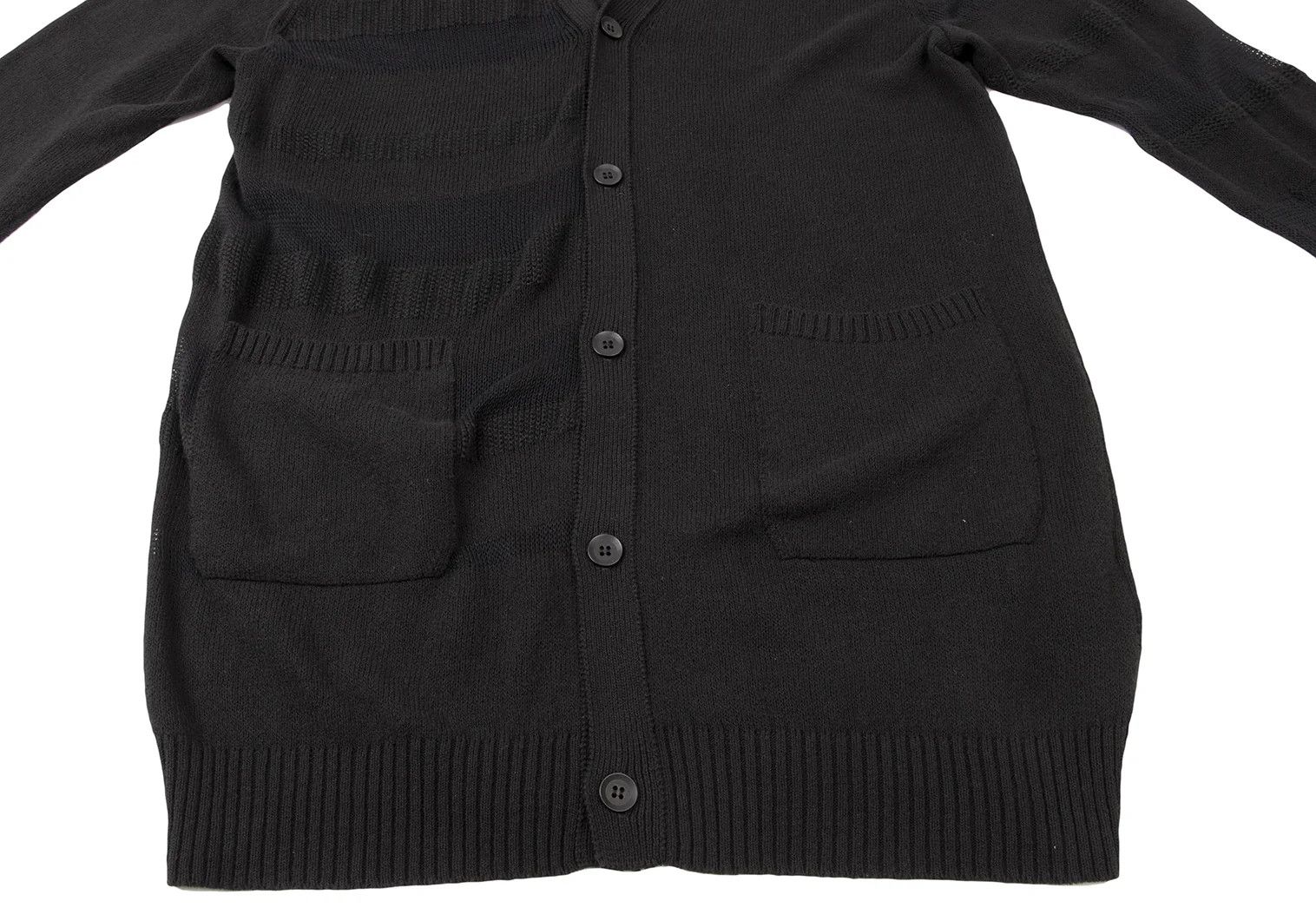 Yohji Yamamoto Yohji Yamamoto Cotton Striped Knit Cardigan Black Size 3 Size US L / EU 52-54 / 3 - 9 Thumbnail