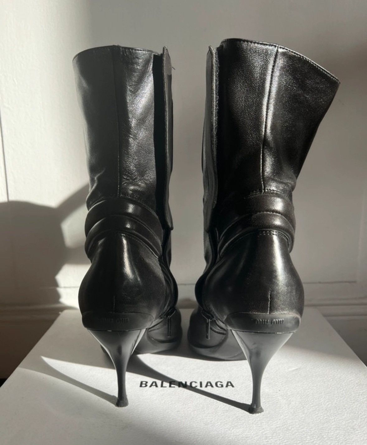 Miu Miu VINTAGE LEATHER MOTO BOOTS Size US 9.5 / IT 39.5 - 4 Thumbnail