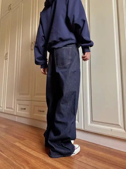 VIBE Vintage street Y2K straight leg button up baggy jeans Size US 34 / EU 50 - 5 Thumbnail