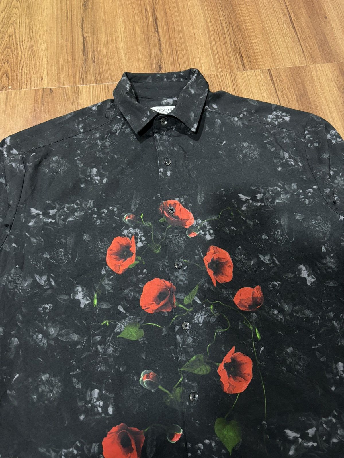 Japanese Brand × Vanquish × Vintage Vintage Vanquish Tokyo Black Rose Shirt Size US S / EU 44-46 / 1 - 4 Thumbnail
