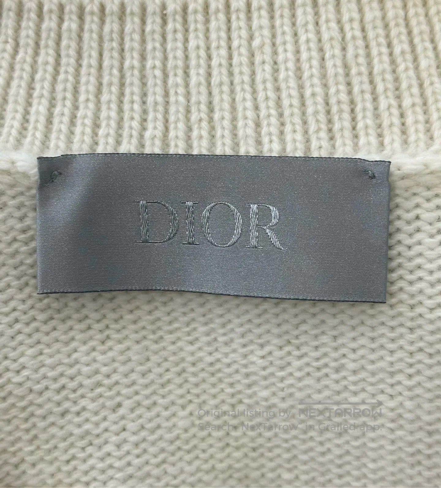 Dior Dior Beige Rainbow Letter Logo Wool Knit Vest| Size XL / US 12-14 / IT 48-50 - 3 Thumbnail