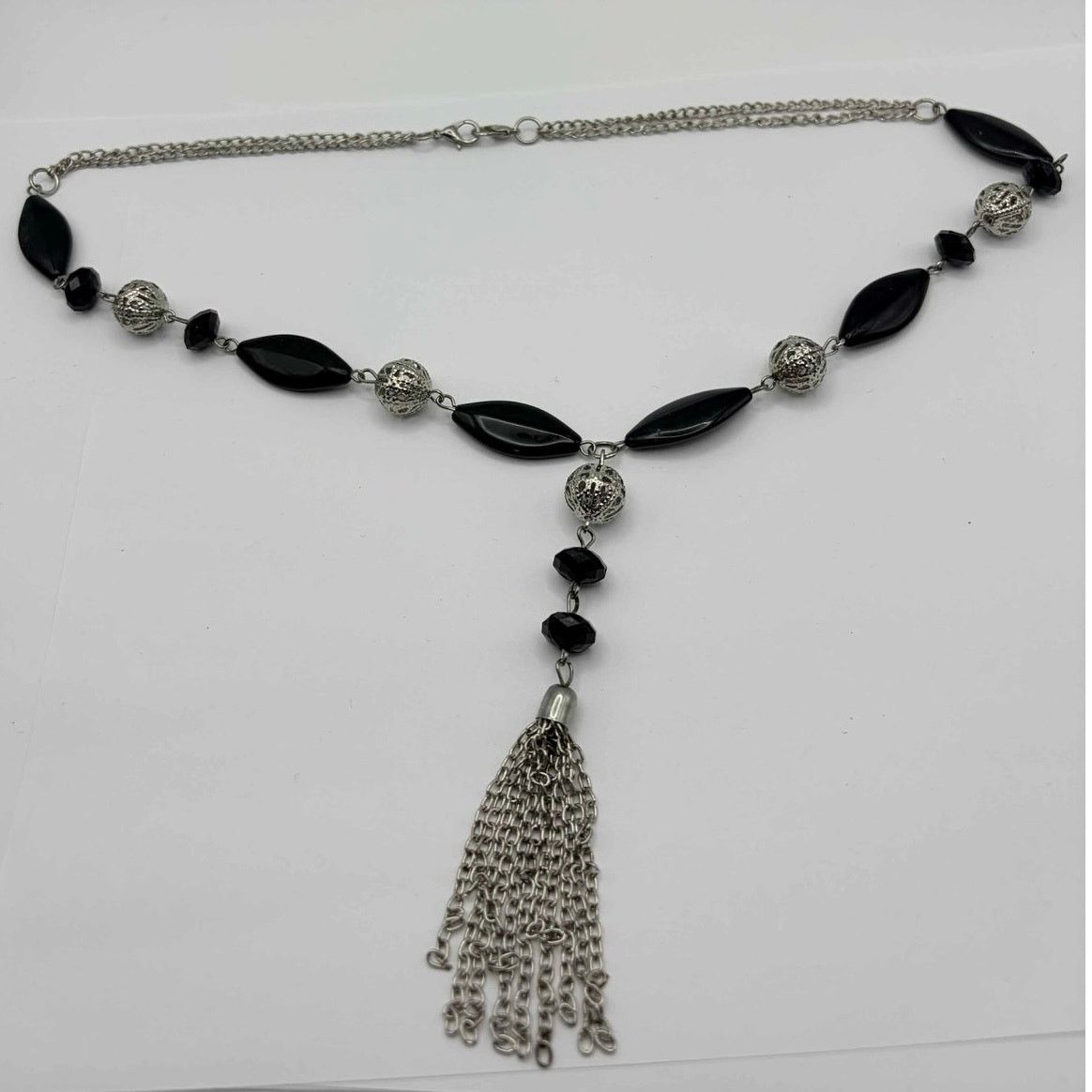 Other Black & Silver Tassel Necklace Size ONE SIZE - 3 Thumbnail