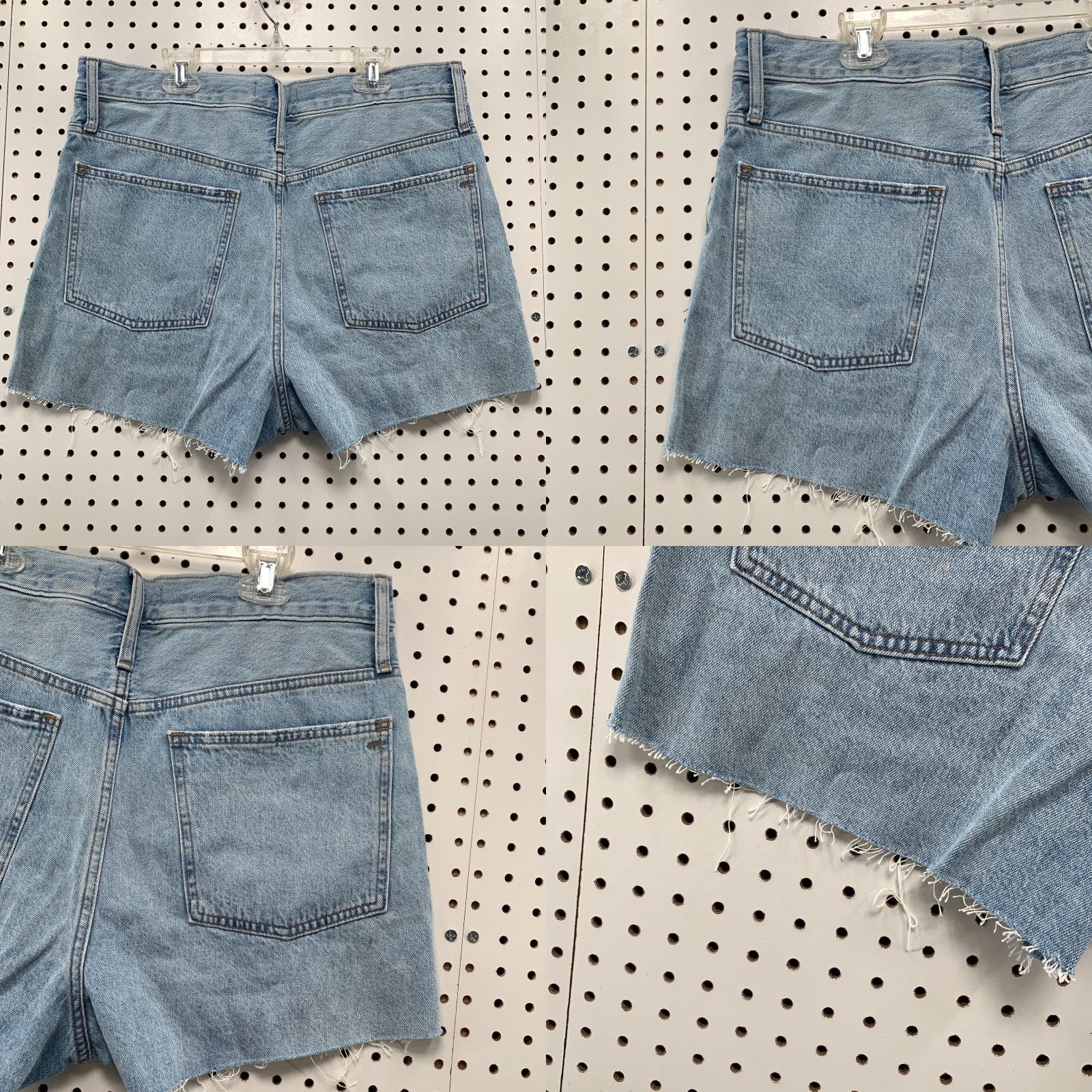 Madewell VINTAGE Madewell High Rise Raw Hem Denim Shorts 34x3 Women's Size 31 Blue Cut-Off 90s Size 24" / US 00 / IT 34 - 8 Thumbnail