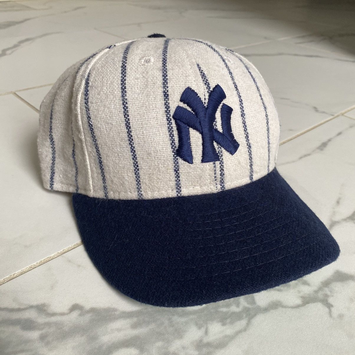 American Needle Vintage 1990s New York Yankees Pinstripe Fitted 7 1/8 Cap Size ONE SIZE - 1 Thumbnail