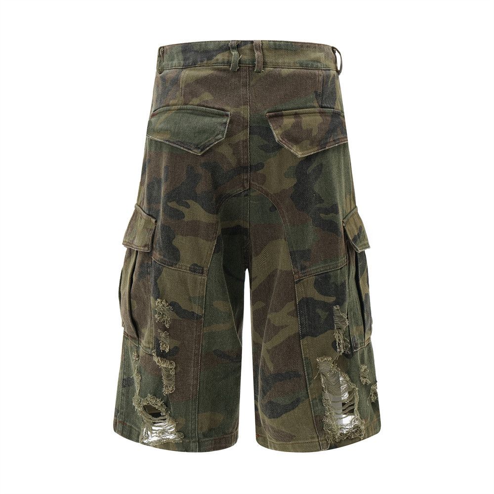 Japanese Brand × Vintage Destroy Camouflage Grinding Cropped Pants Size US 30 / EU 46 - 4 Thumbnail